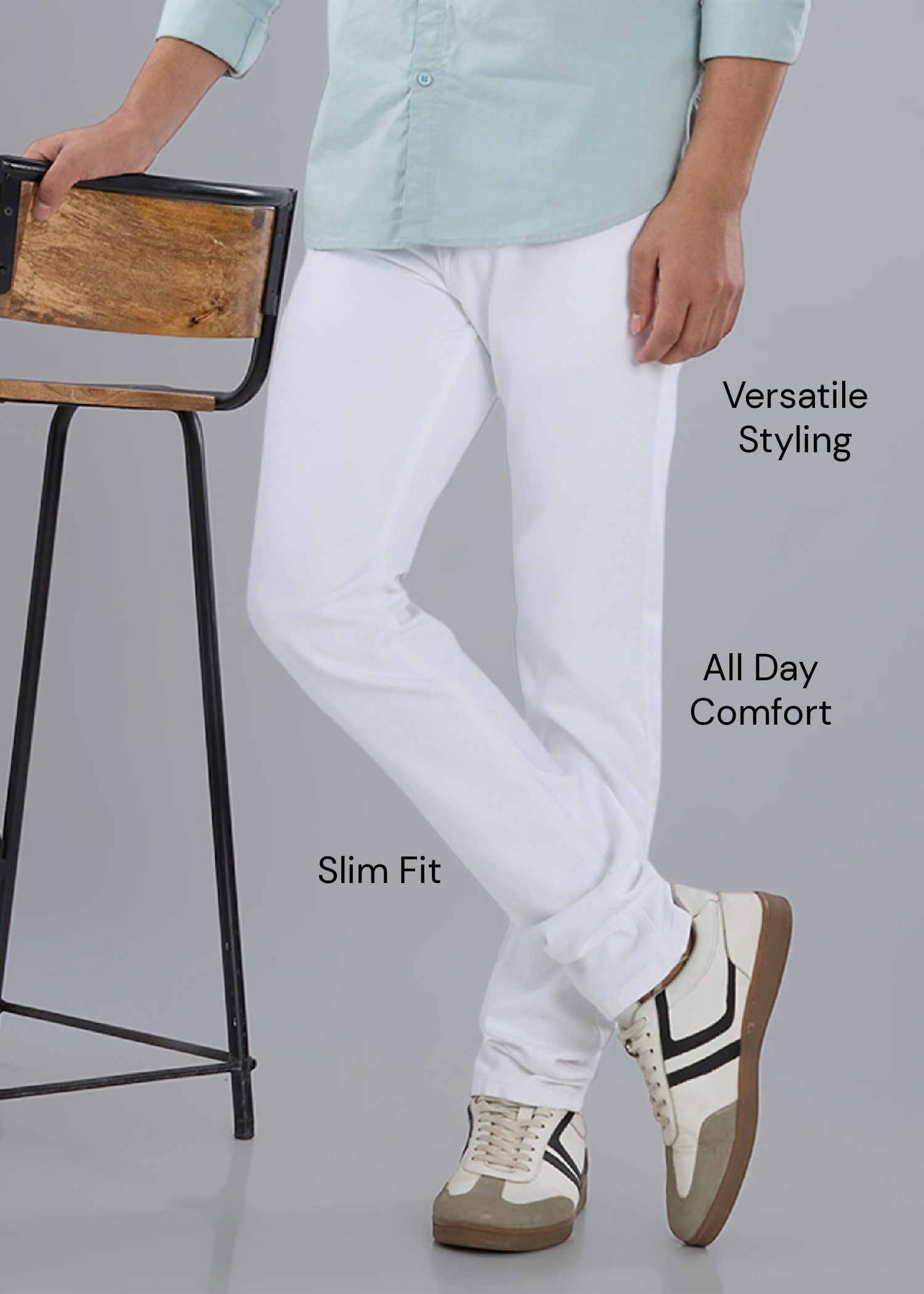 Stunner Solid Regular Fit Jeans: White