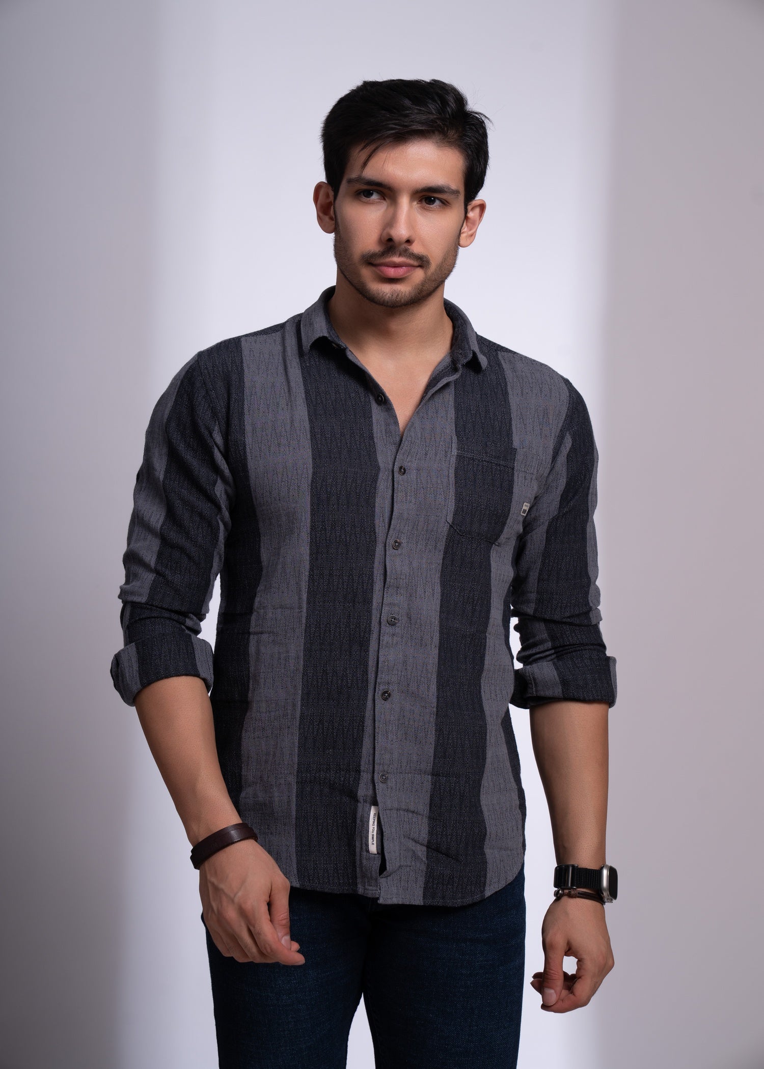 Subway Full Sleeves Shirt for Men | Striped Casual Wear