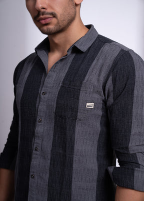 Subway Full Sleeves Shirt for Men | Striped Casual Wear