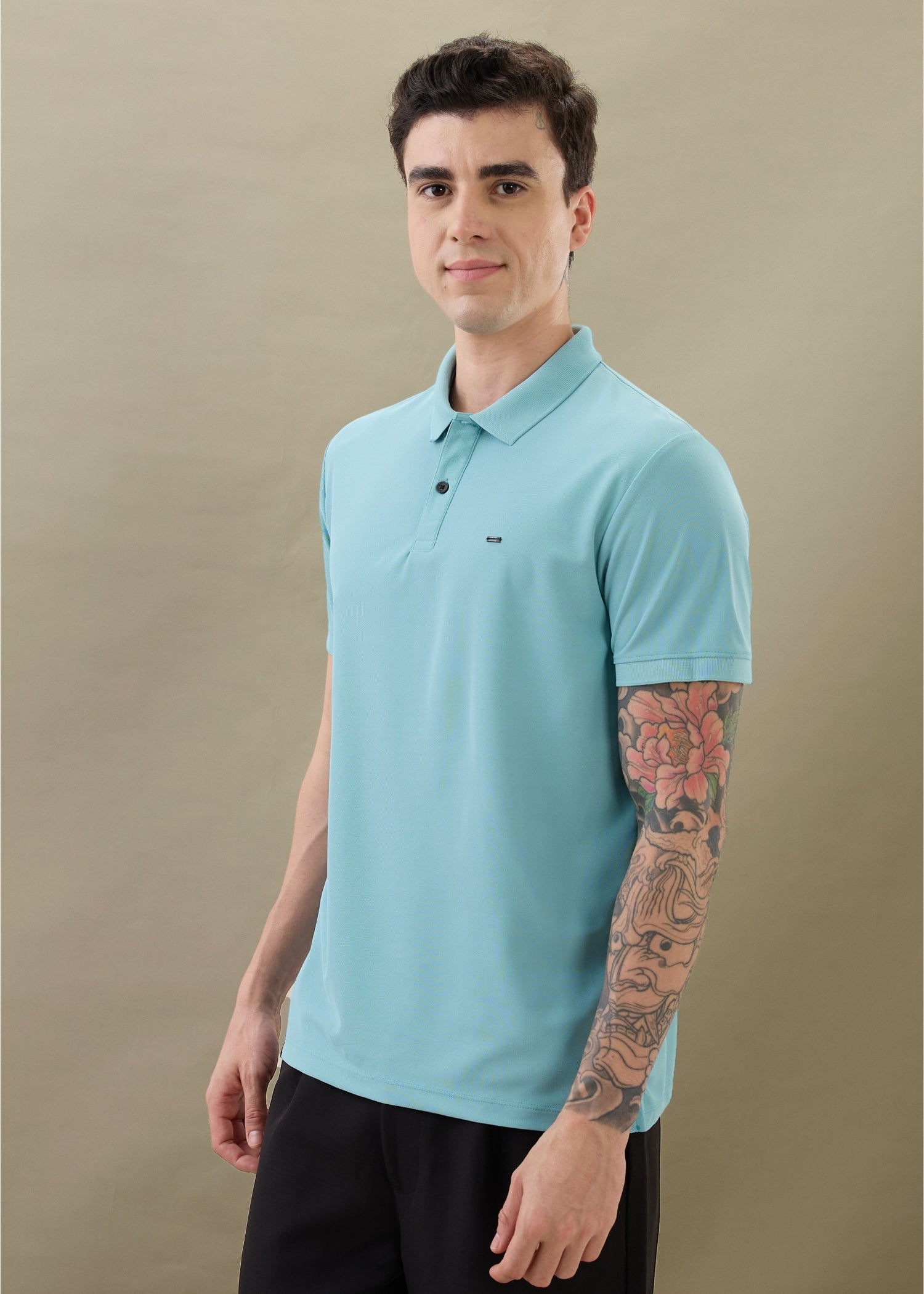 Cherry Half Sleeve T-shirt: Aqua
