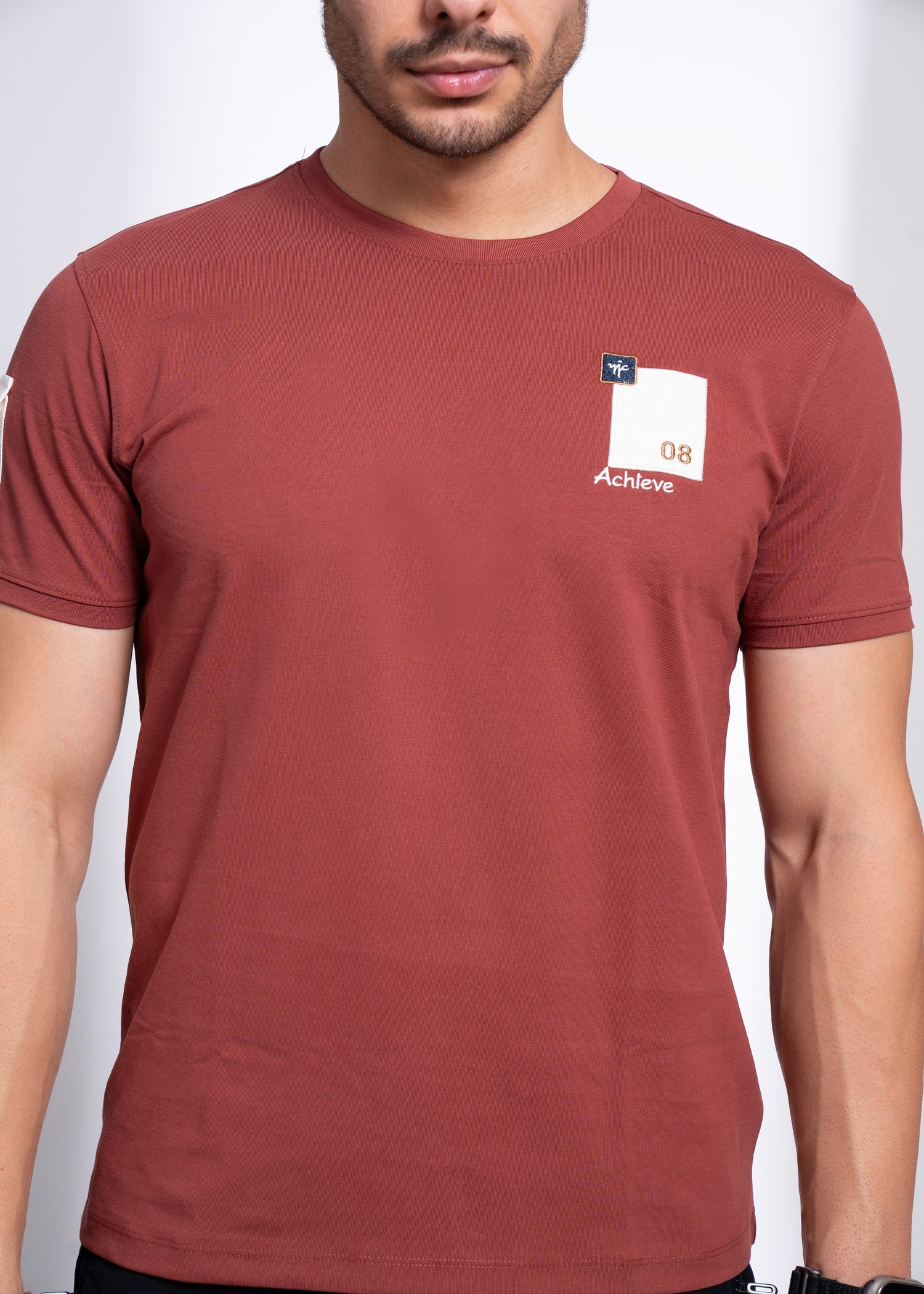 Graphic Patch T-Shirt for Men | Casual Statement Tee with Pocket Detail