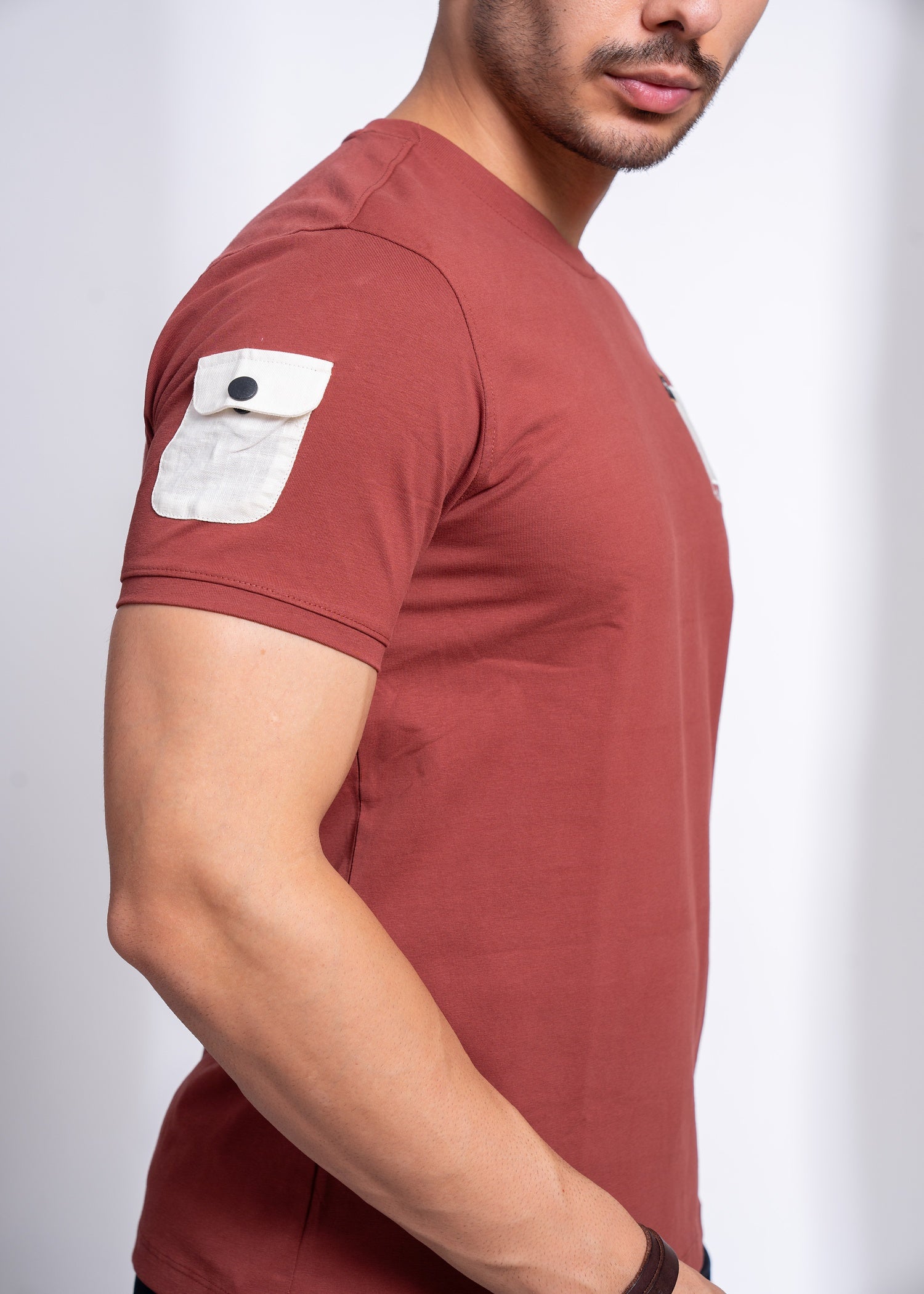 Graphic Patch T-Shirt for Men | Casual Statement Tee with Pocket Detail