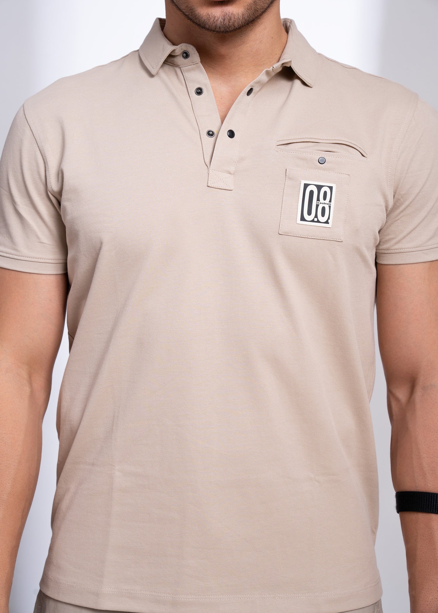 Verbal Collar T-Shirt for Men | Polo Style with Chest Graphic