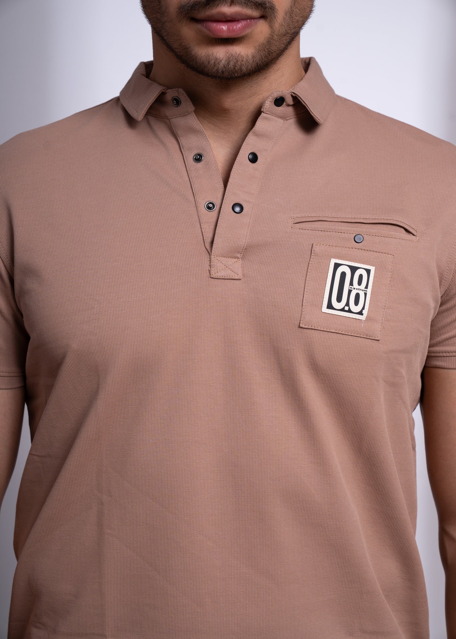 Verbal Collar T-Shirt for Men | Polo Style with Chest Graphic