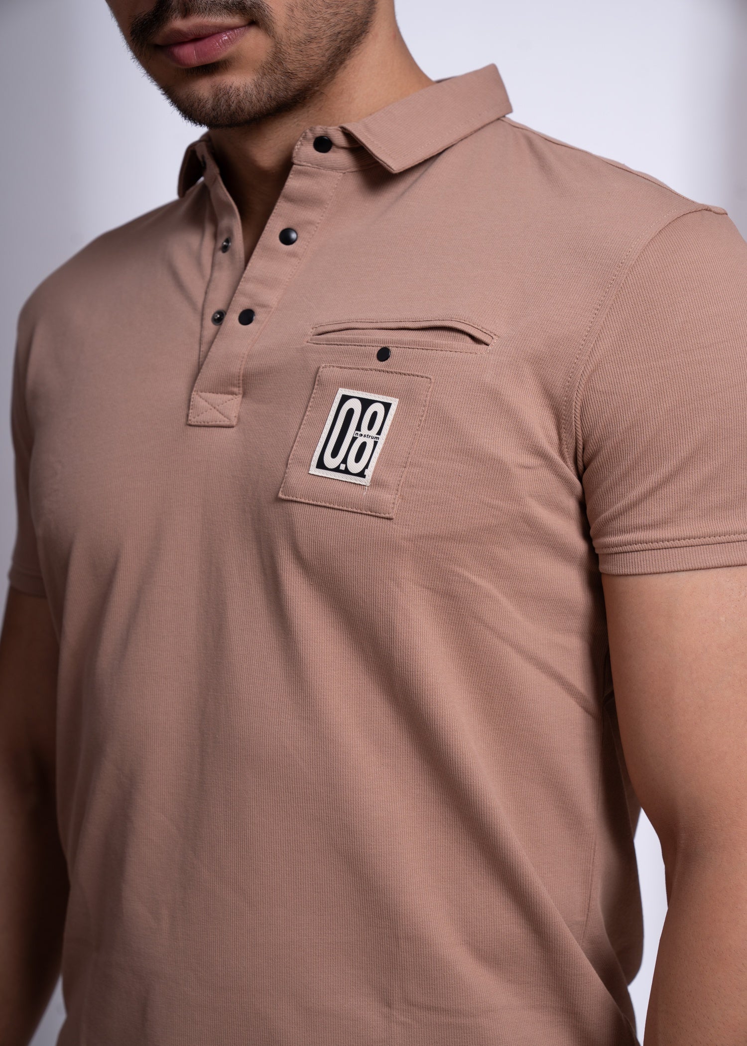 Verbal Collar T-Shirt for Men | Polo Style with Chest Graphic