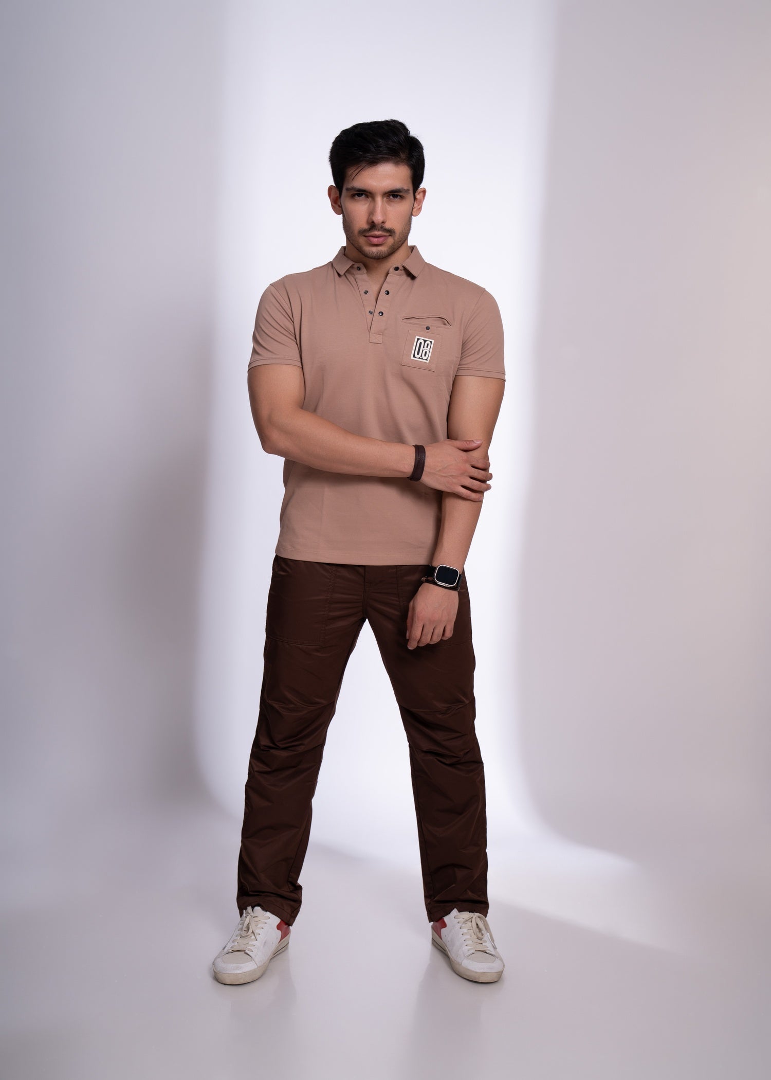 Verbal Collar T-Shirt for Men | Polo Style with Chest Graphic