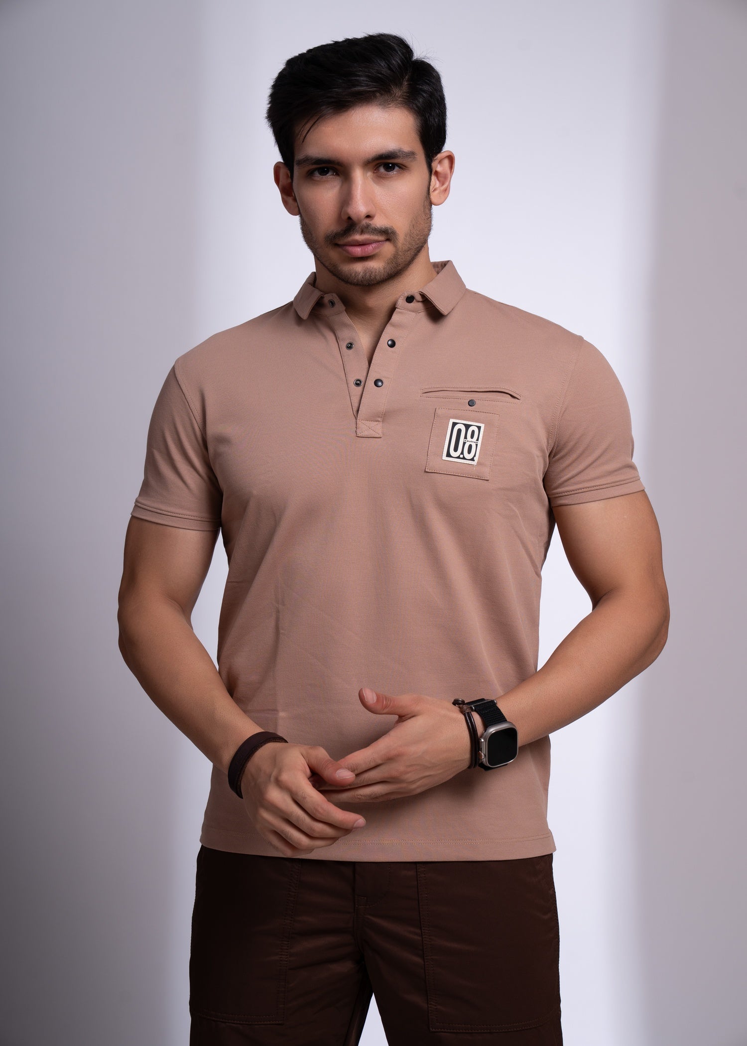 Verbal Collar T-Shirt for Men | Polo Style with Chest Graphic