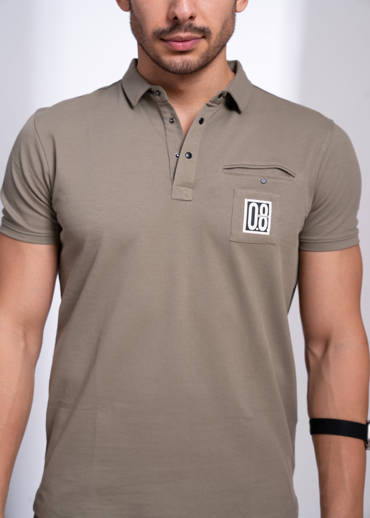 Verbal Collar T-Shirt for Men | Polo Style with Chest Graphic