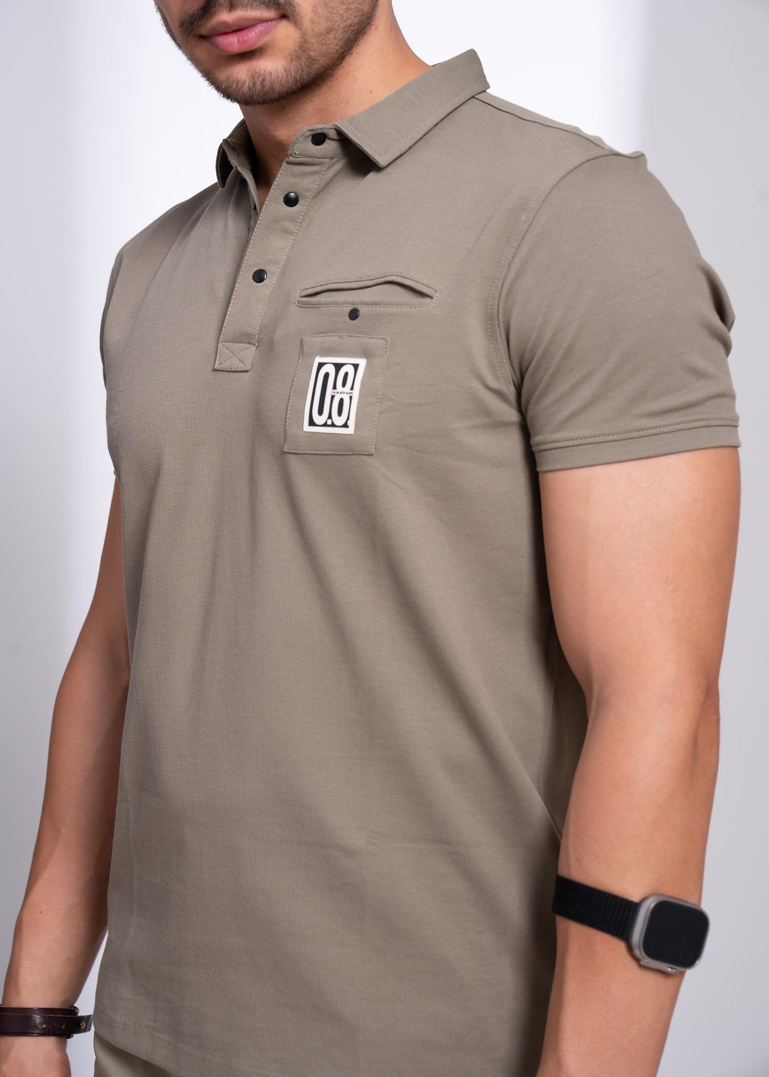 Verbal Collar T-Shirt for Men | Polo Style with Chest Graphic