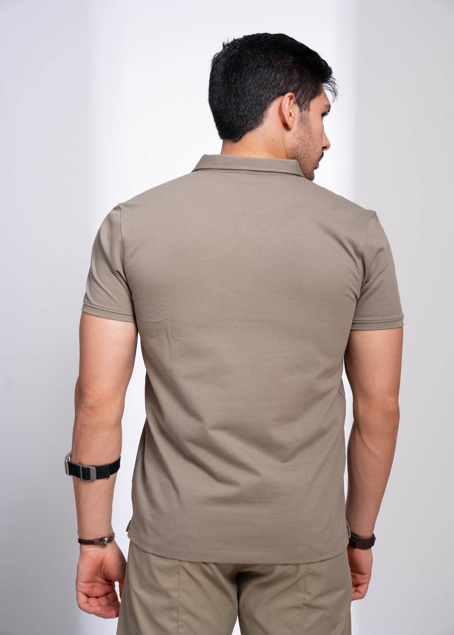 Verbal Collar T-Shirt for Men | Polo Style with Chest Graphic