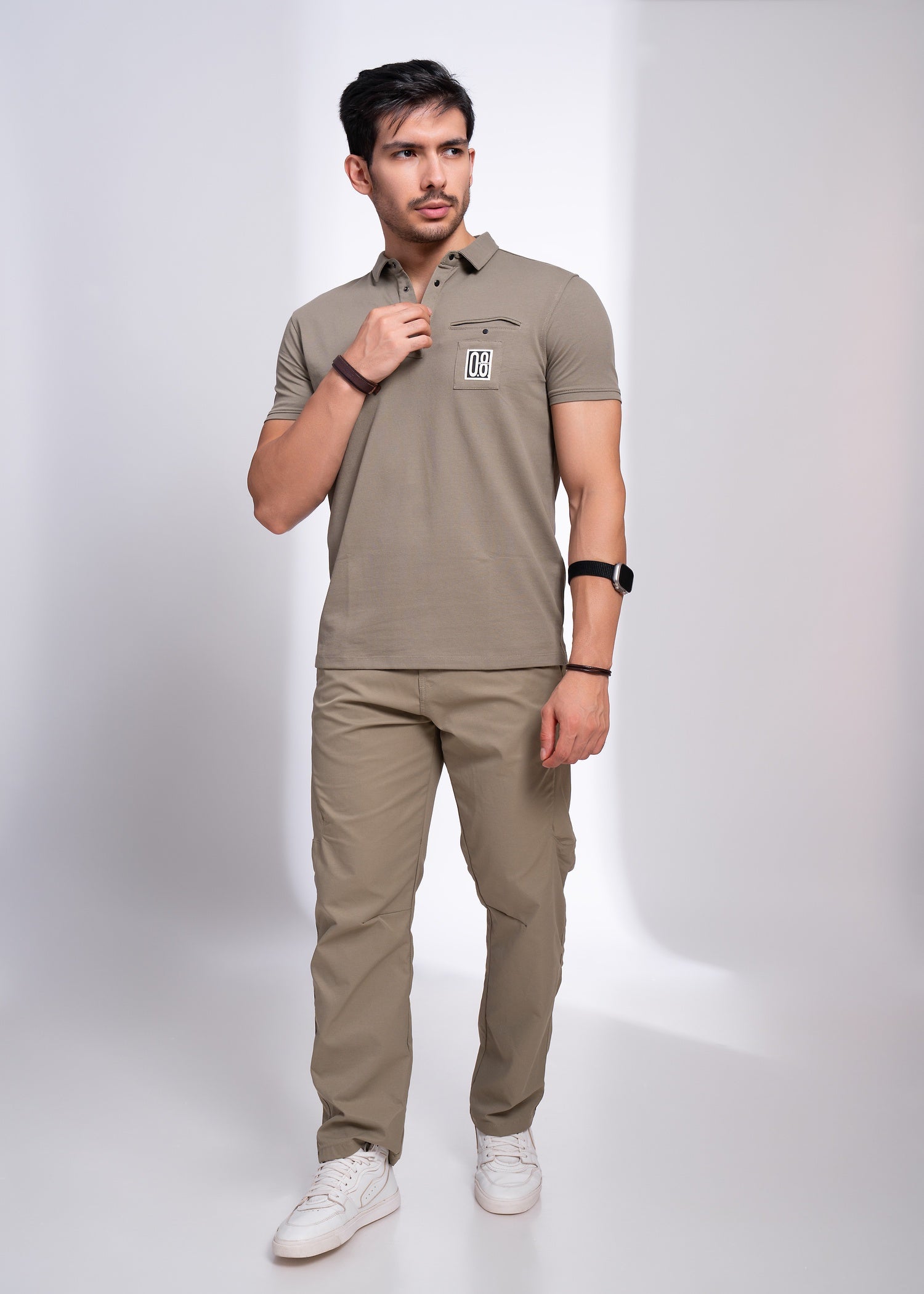 Verbal Collar T-Shirt for Men | Polo Style with Chest Graphic