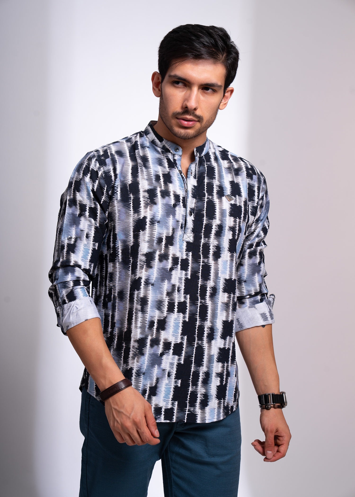 Trendy Printed Kurta for Men | Casual & Stylish Long Sleeve Wear