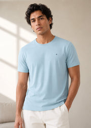Arch Solid Half Sleeve T-Shirt: Coral Blue