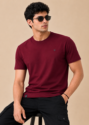 Arch Solid Half Sleeve T-Shirt: Maroon