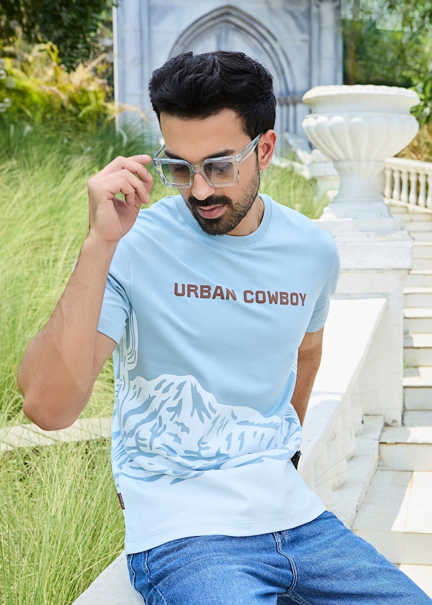 Cowboy Printed Half Sleeve T-Shirt