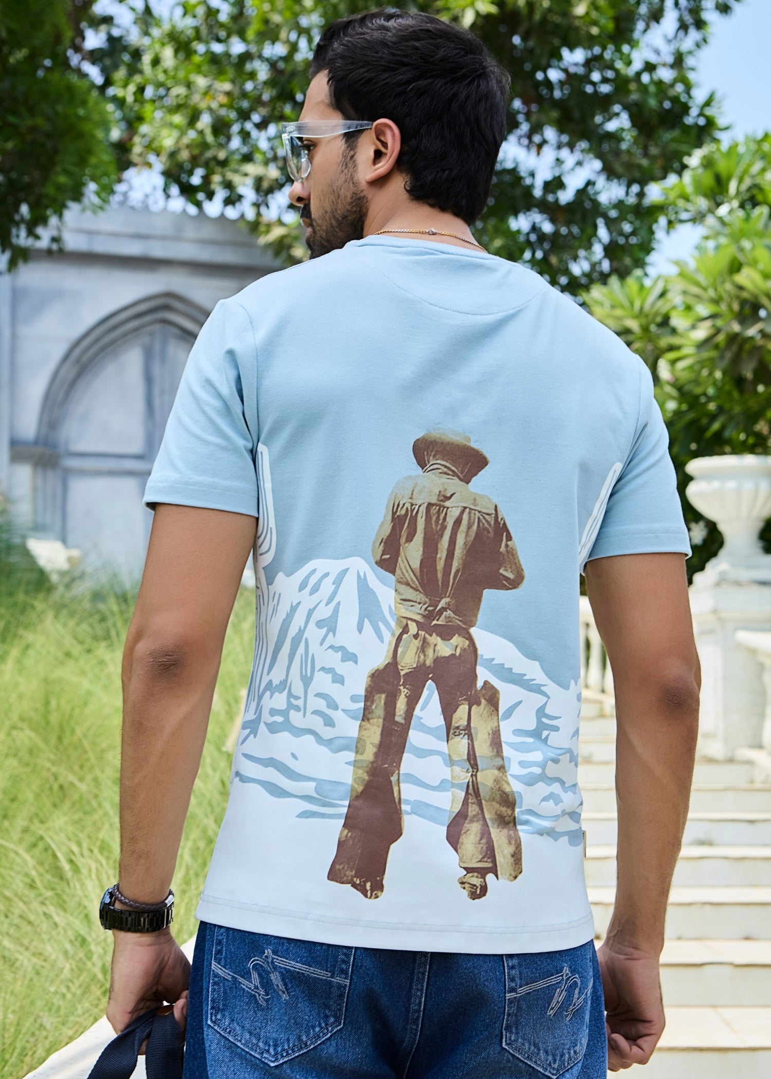 Cowboy Printed Half Sleeve T-Shirt