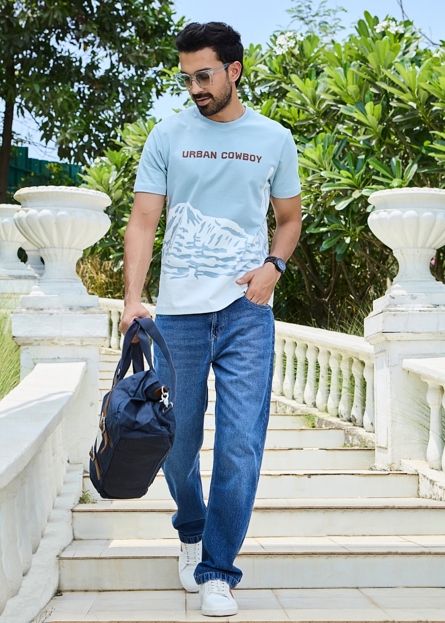 Cowboy Printed Half Sleeve T-Shirt