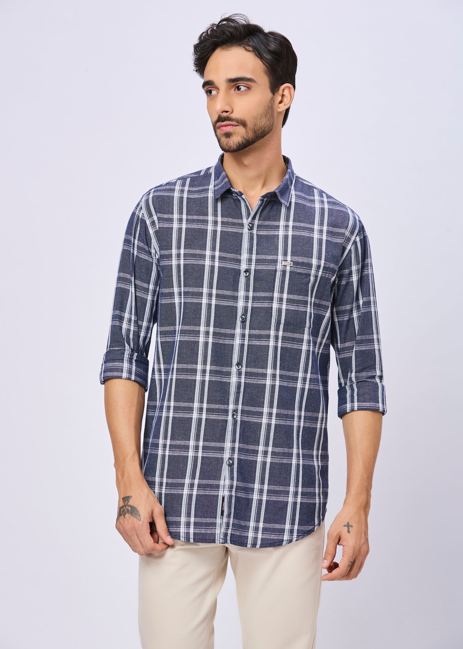 Duffy Windowpane Checked Casual Shirt