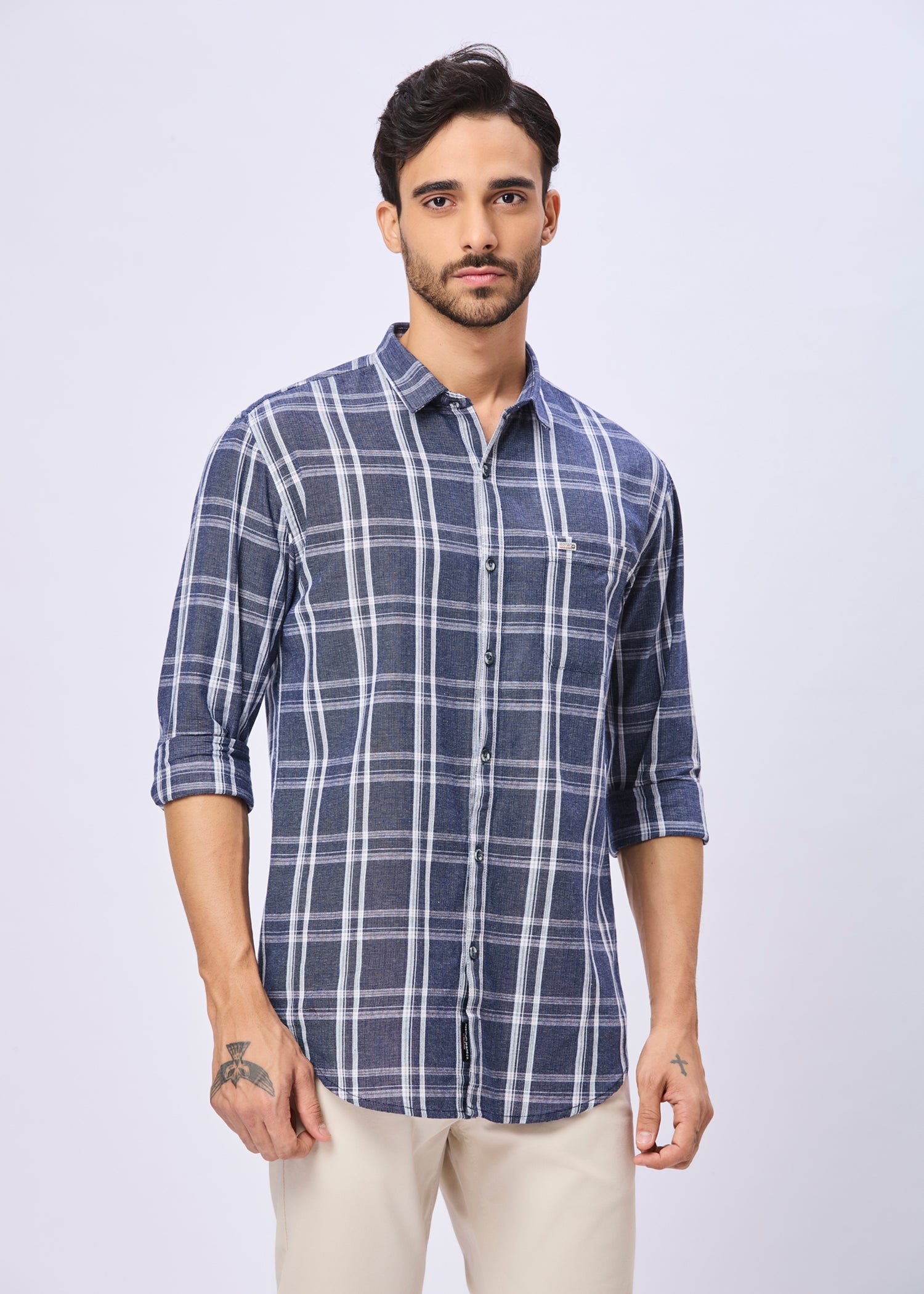 Duffy Windowpane Checked Casual Shirt