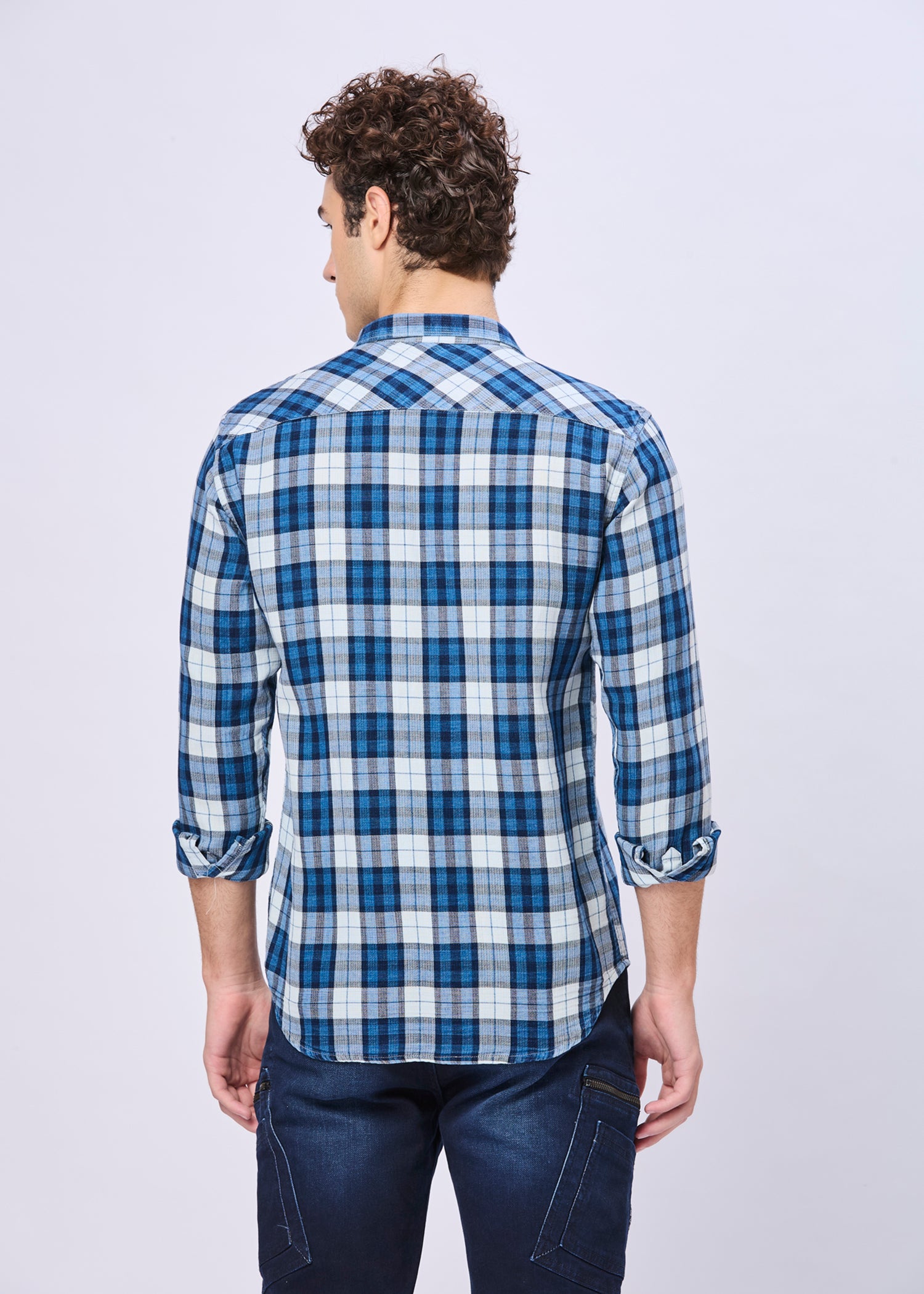 Motley Checked Double Pocket Casual Shirt