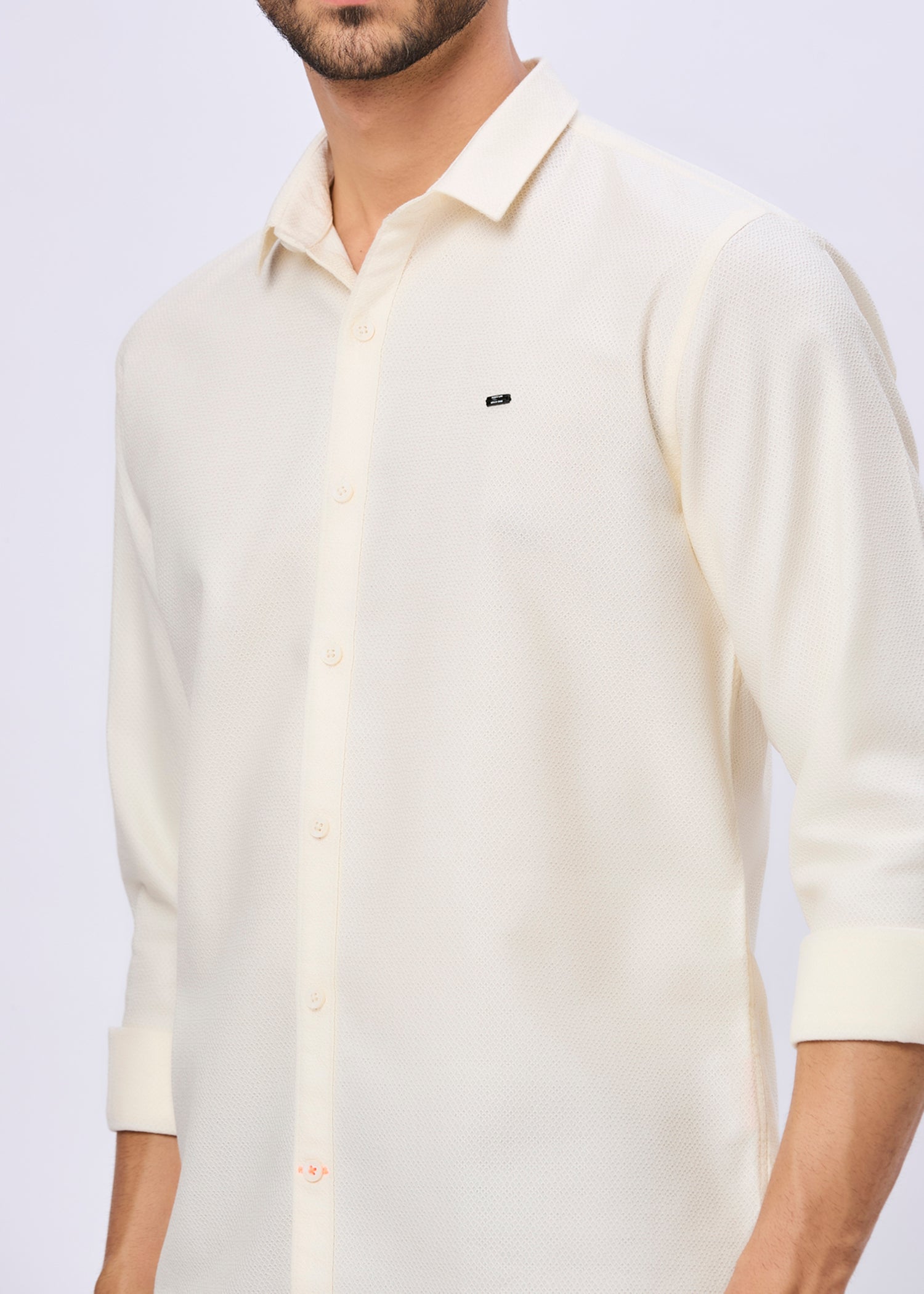 Headly Solid Textured Weave Casual Shirt