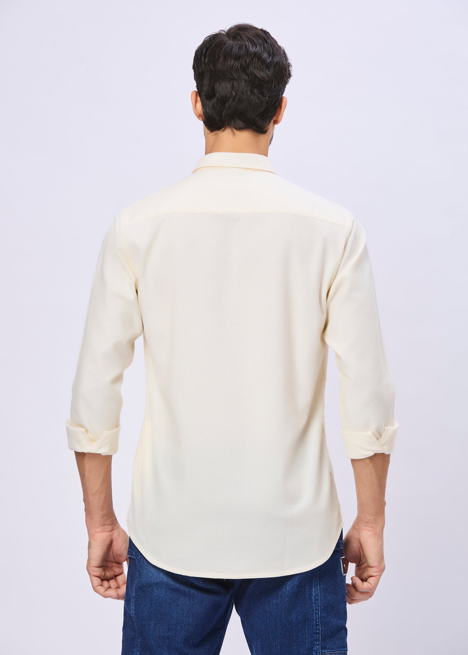 Headly Solid Textured Weave Casual Shirt