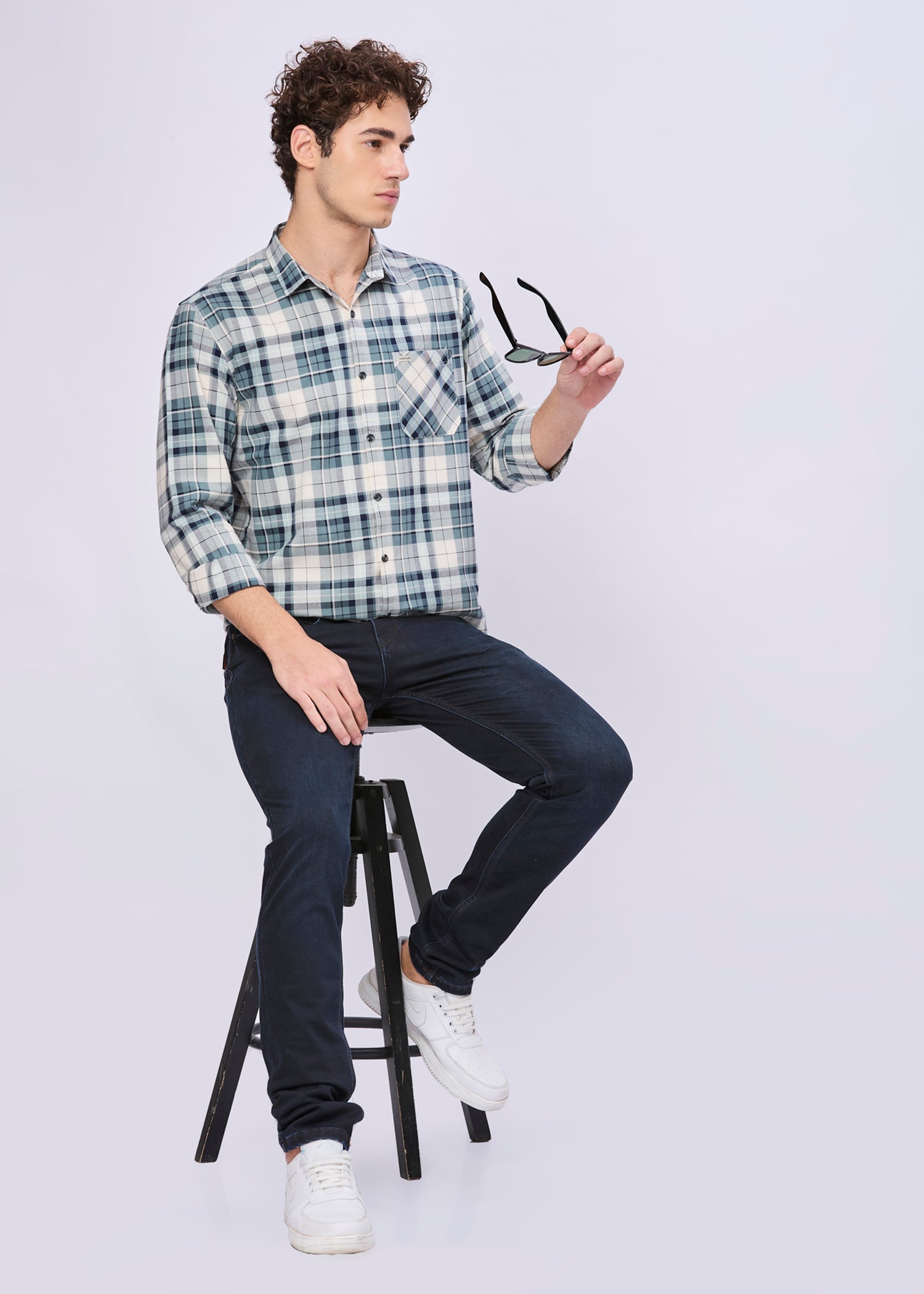 Farrey Checked Casual Full Sleeve Shirt