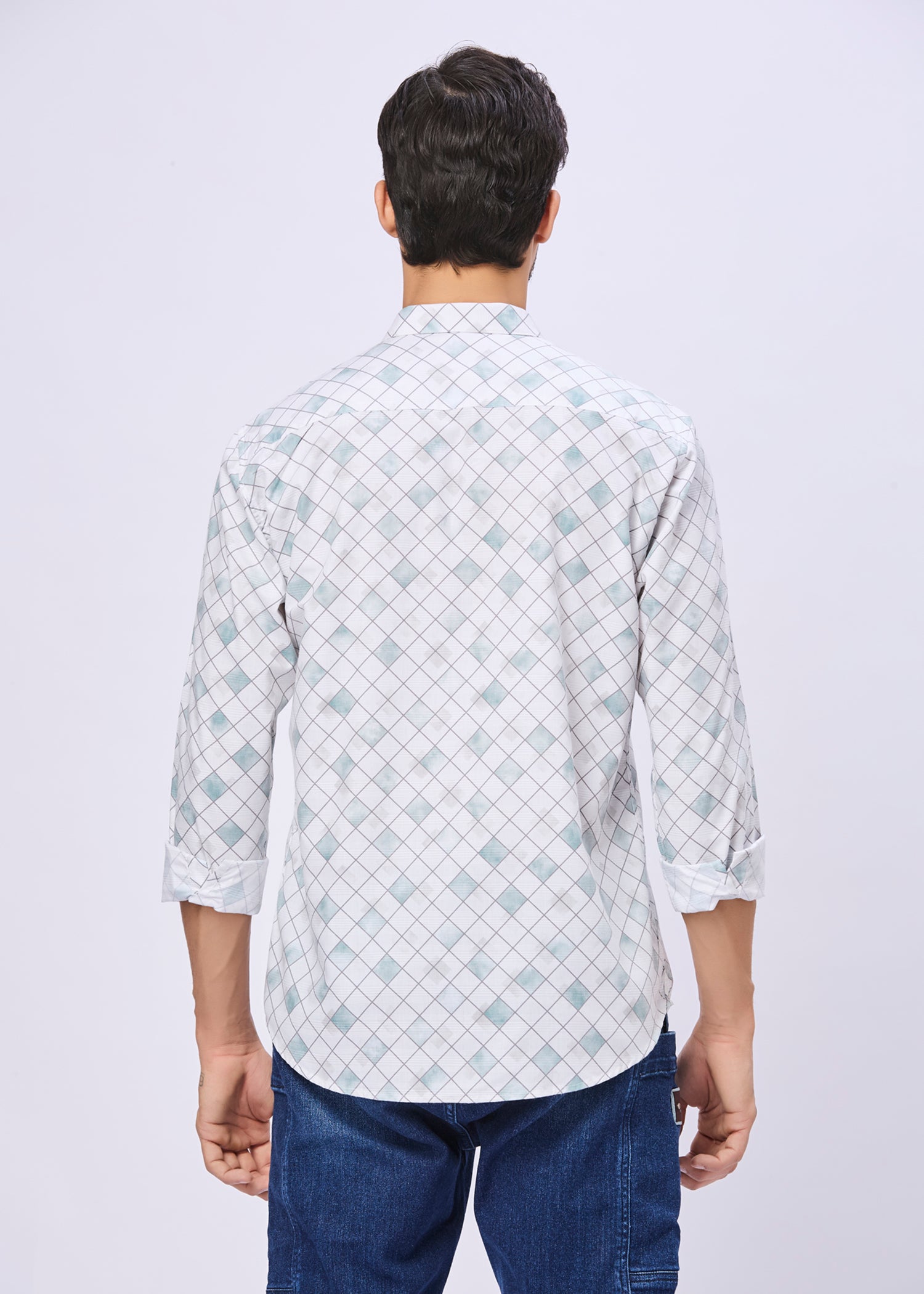 Mayers Diamond Grid Print Casual Shirt