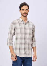 Odean Checked Ethnic Motif Print Casual Shirt