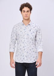 Mayers Diamond Grid Print Casual Shirt