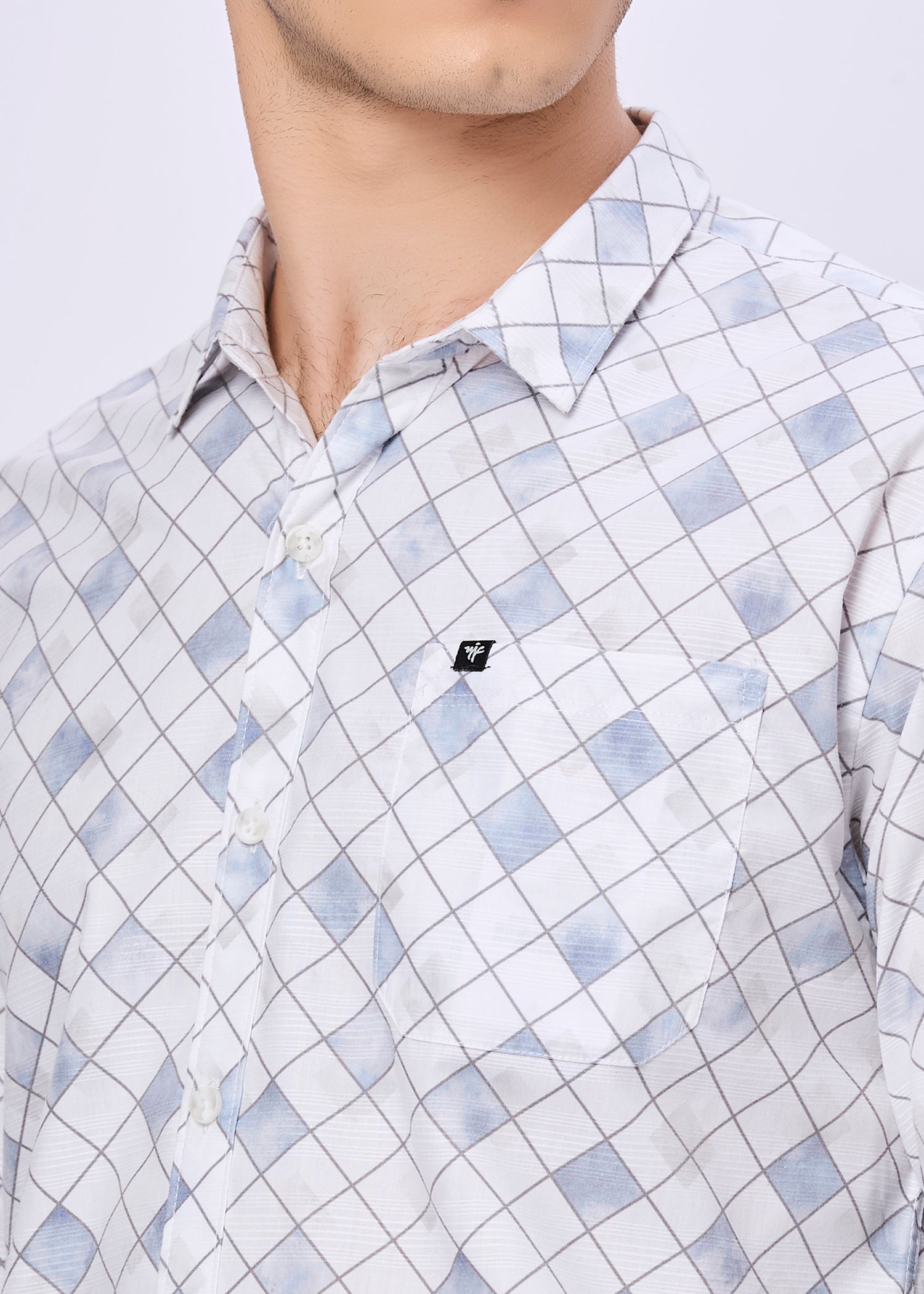 Mayers Diamond Grid Print Casual Shirt