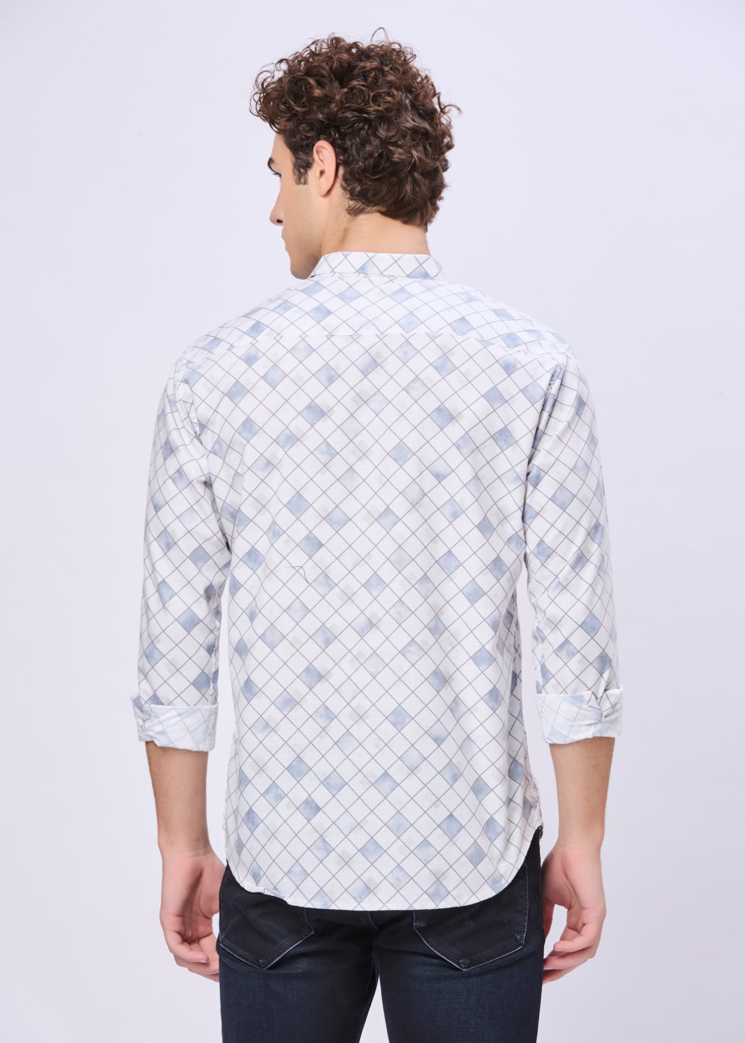 Mayers Diamond Grid Print Casual Shirt