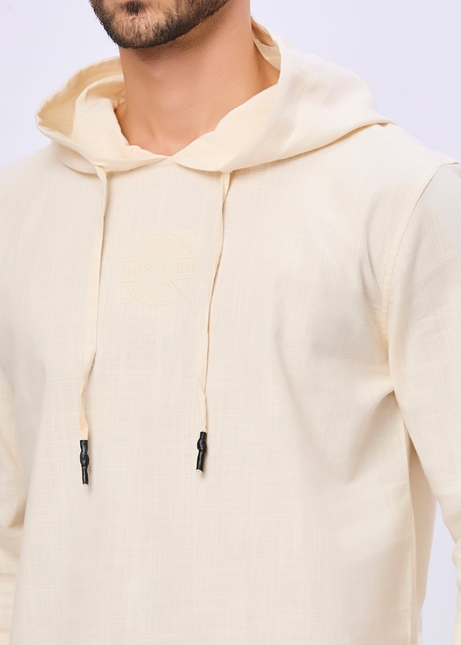 Simcox Summer Cotton Hoodie: Cream