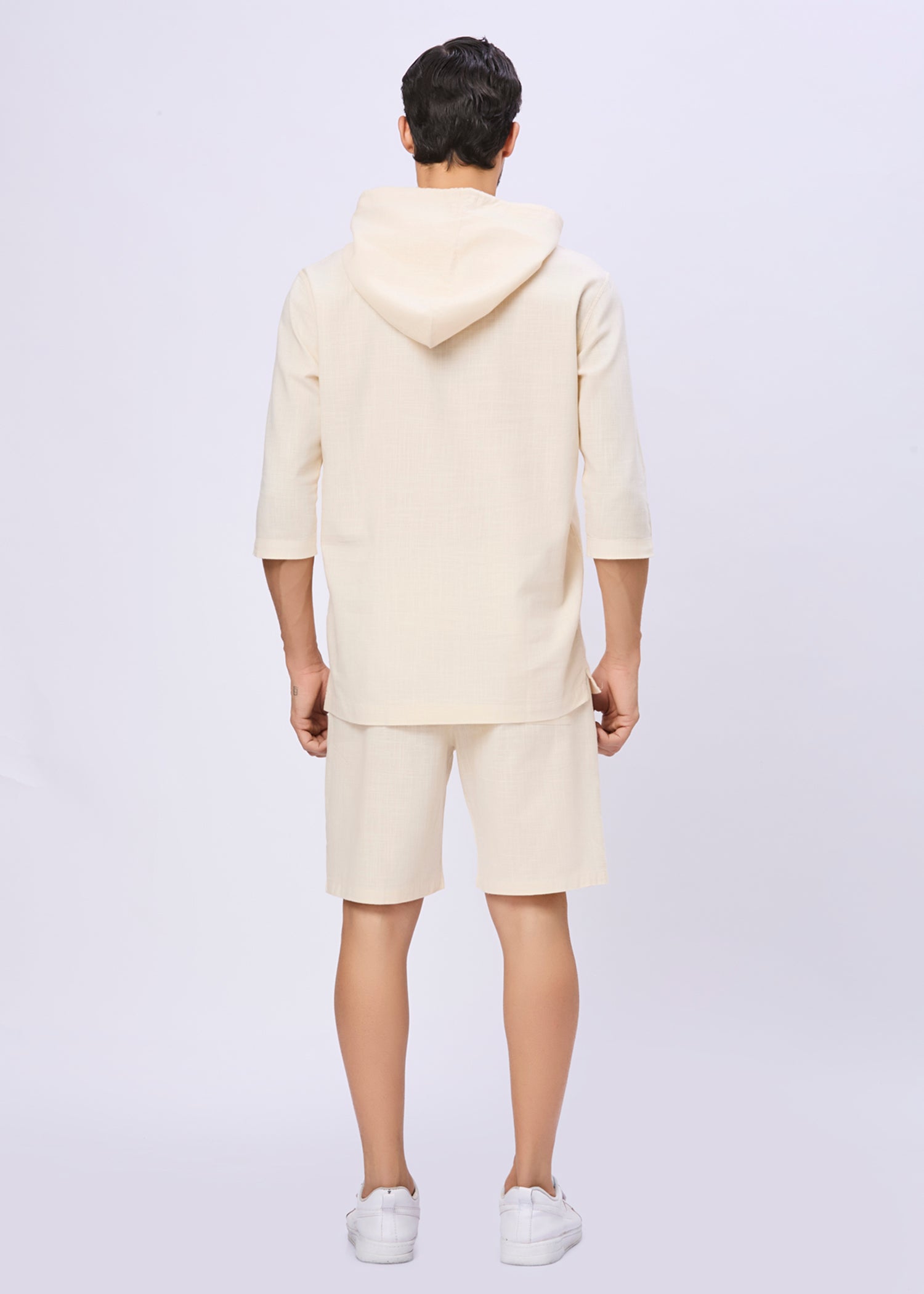Simcox Summer Cotton Hoodie: Cream