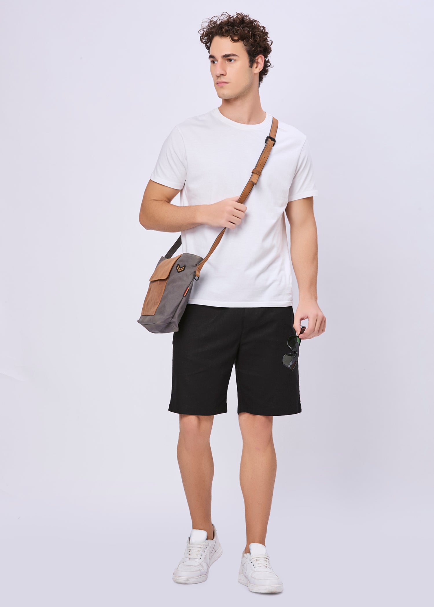 Recall Solid Linen Casual Shorts