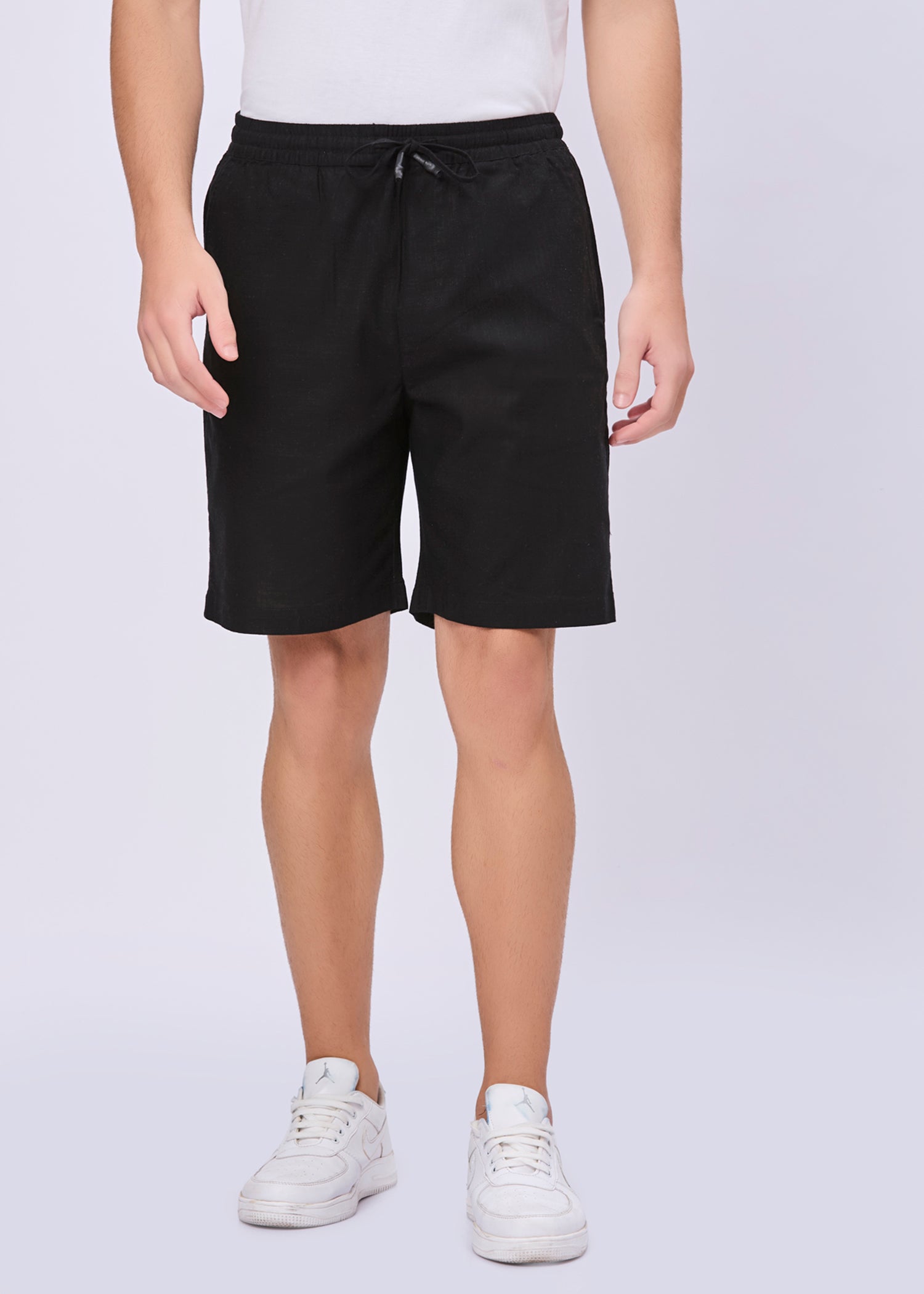 Recall Solid Linen Casual Shorts