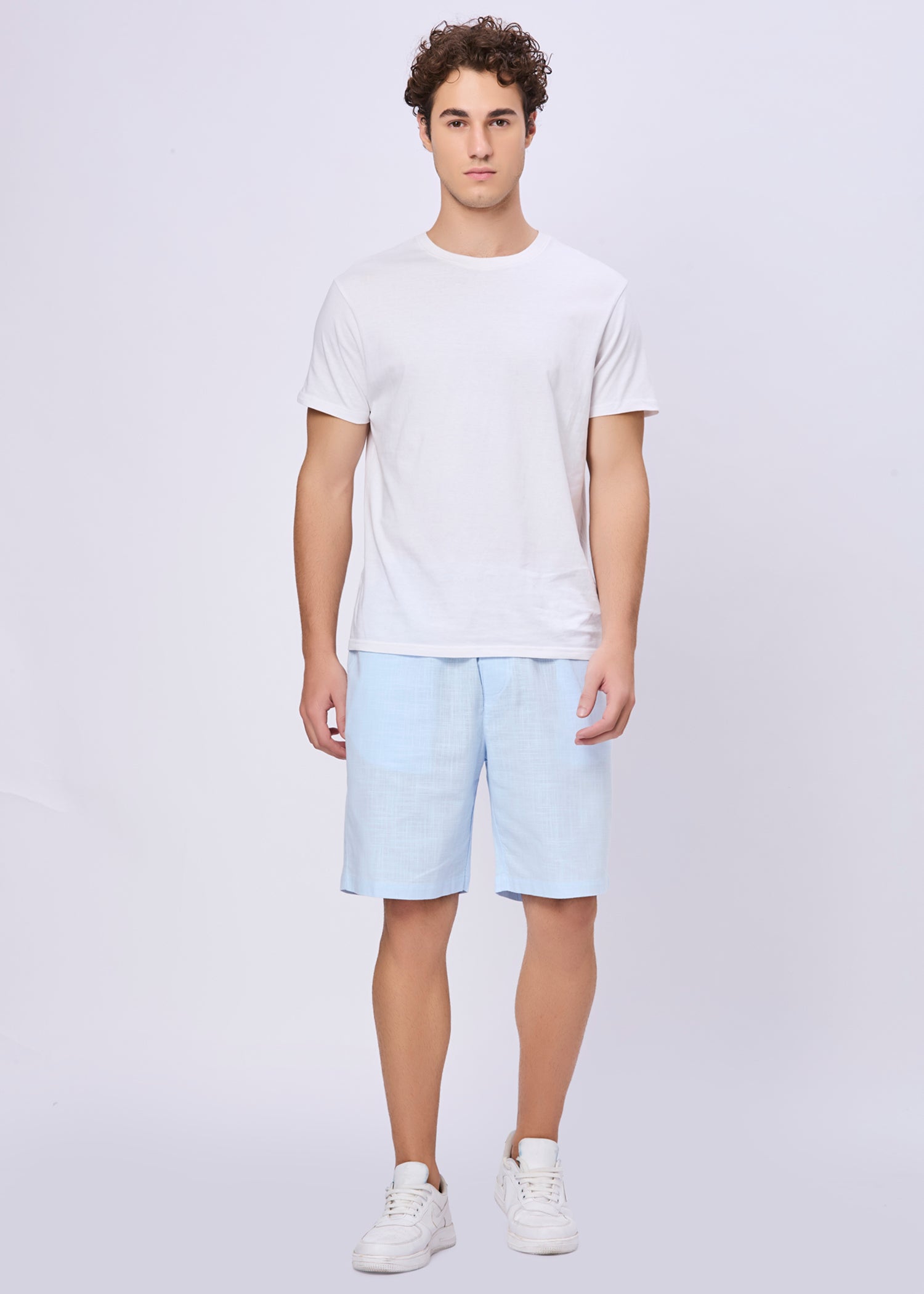 Recall Solid Linen Casual Shorts