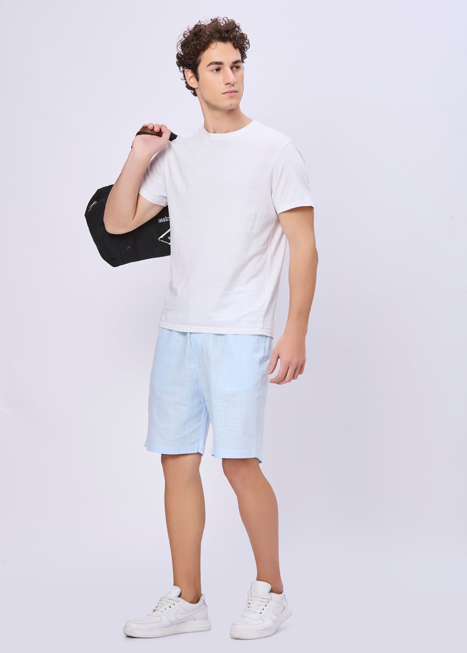 Recall Solid Linen Casual Shorts