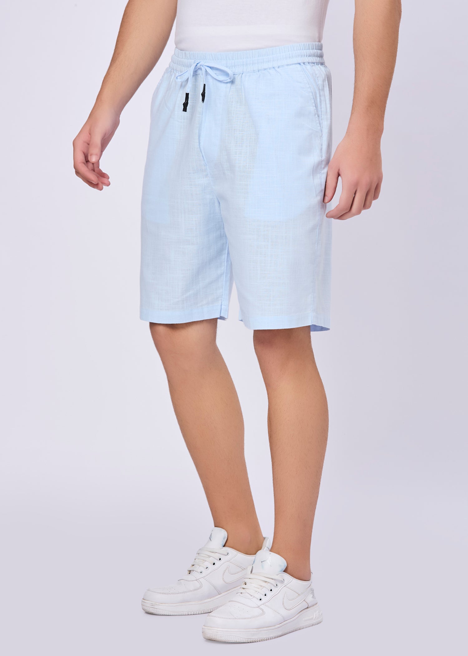 Recall Solid Linen Casual Shorts