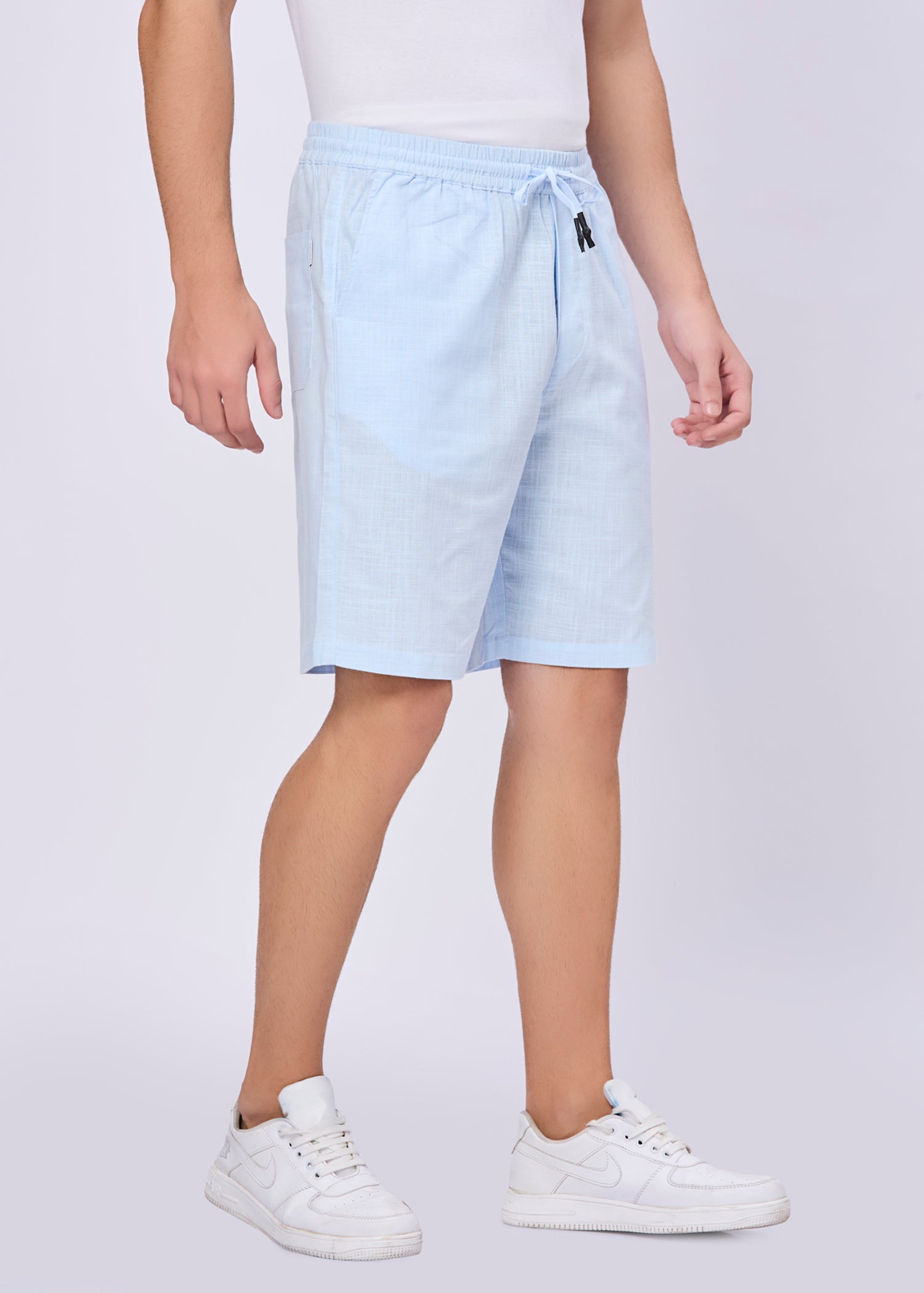 Recall Solid Linen Casual Shorts