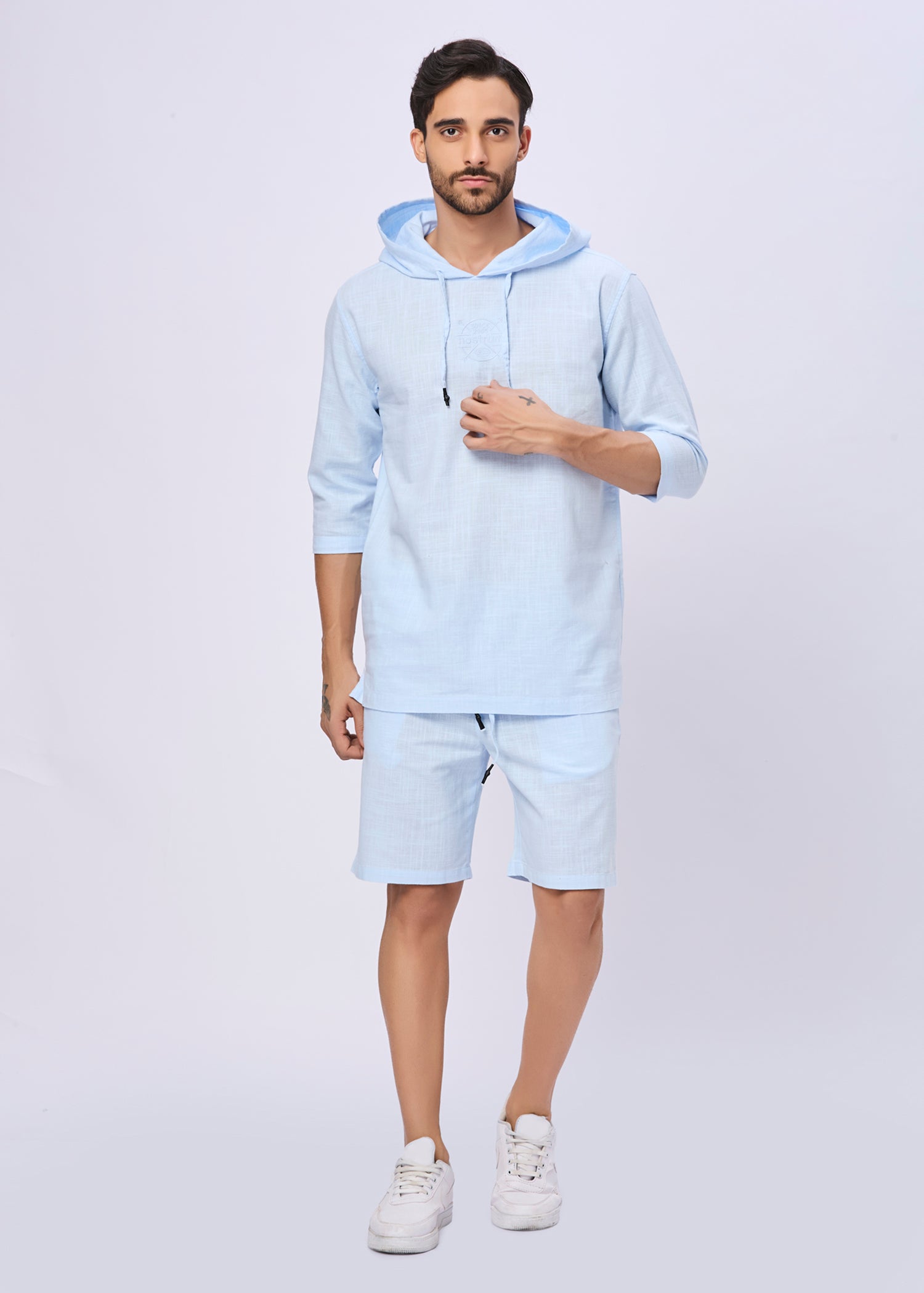 Simcox Summer Cotton Hoodie: Sky Blue