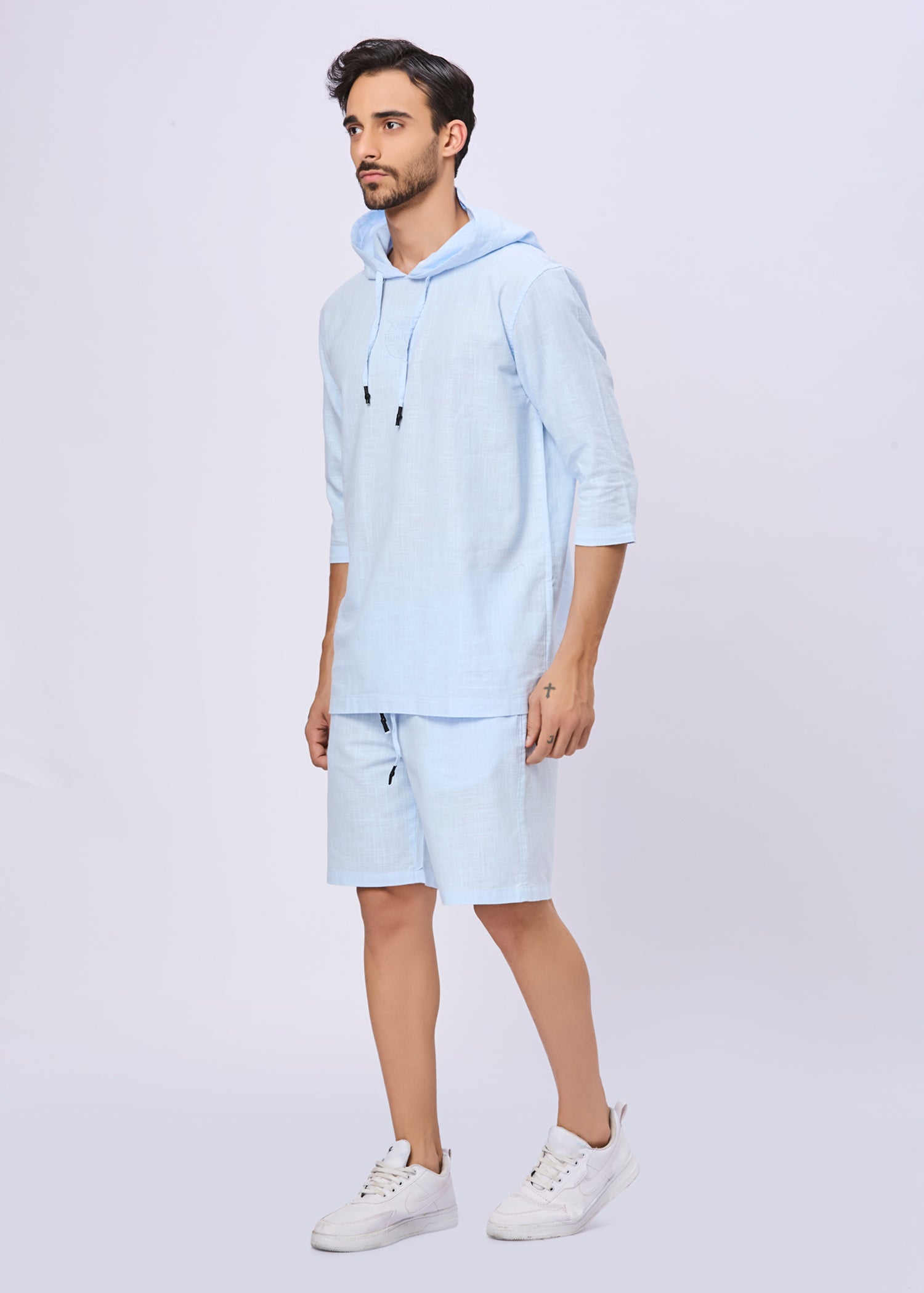 Simcox Summer Cotton Hoodie: Sky Blue