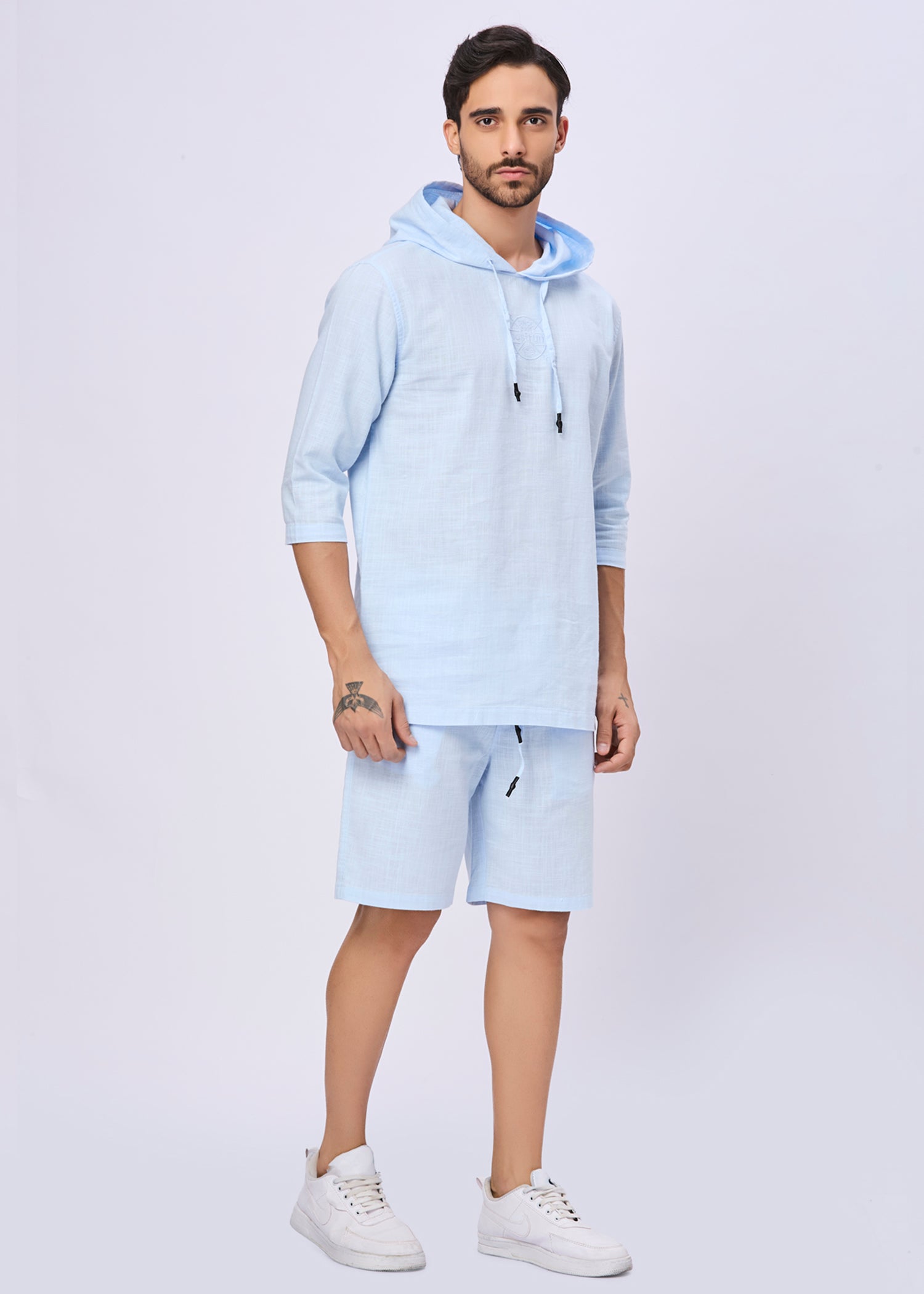 Simcox Summer Cotton Hoodie: Sky Blue