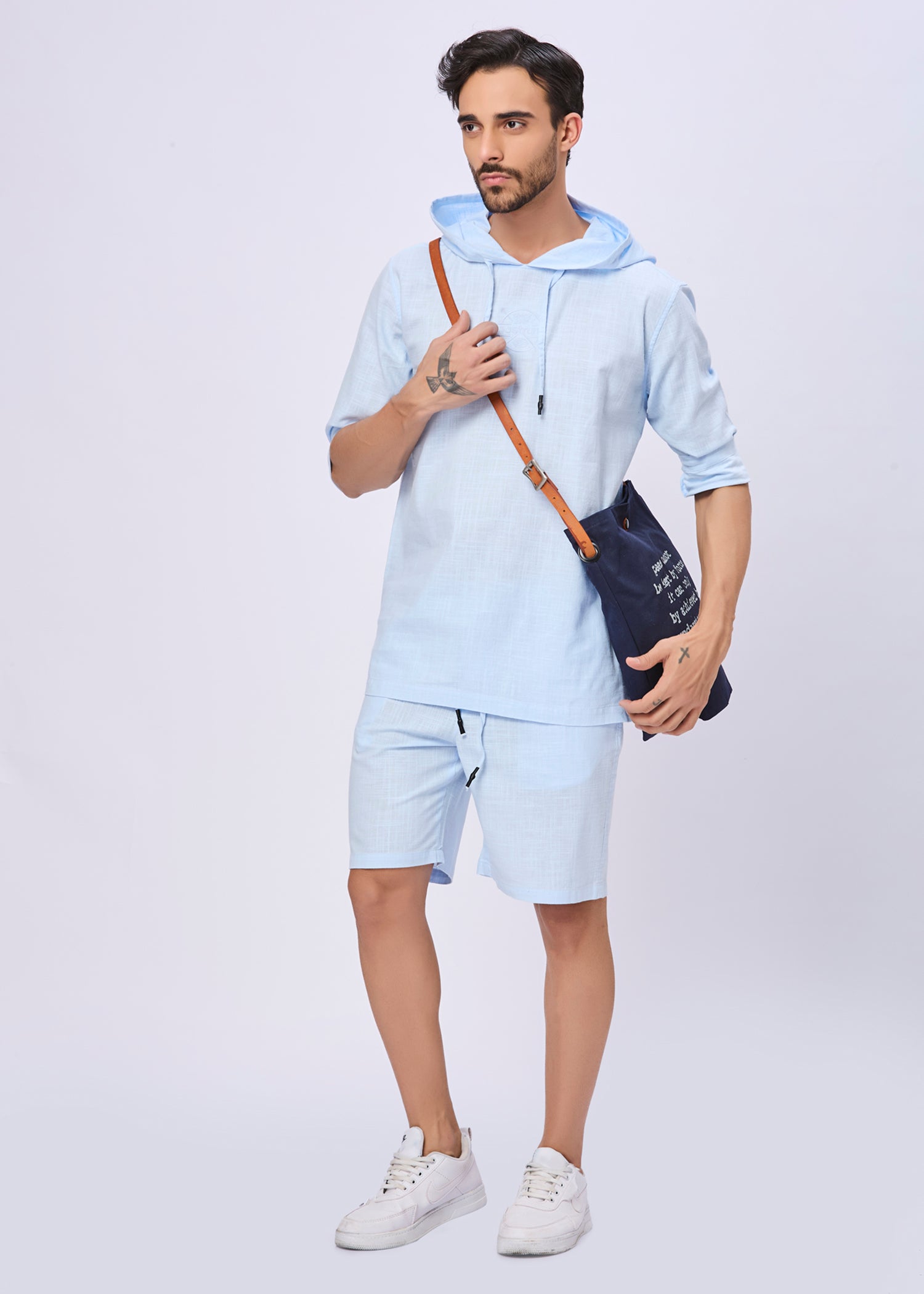 Simcox Summer Cotton Hoodie: Sky Blue