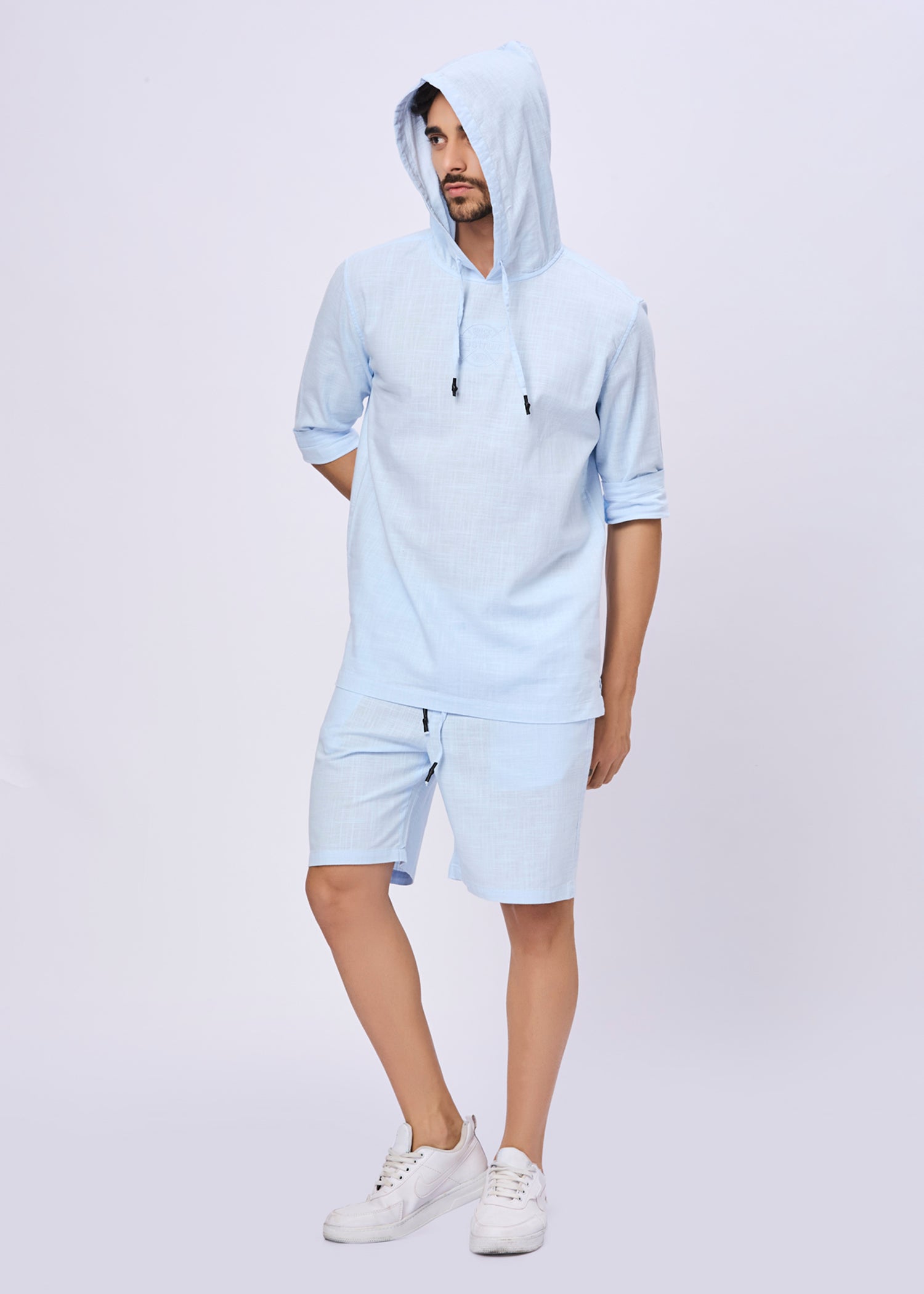 Simcox Summer Cotton Hoodie: Sky Blue