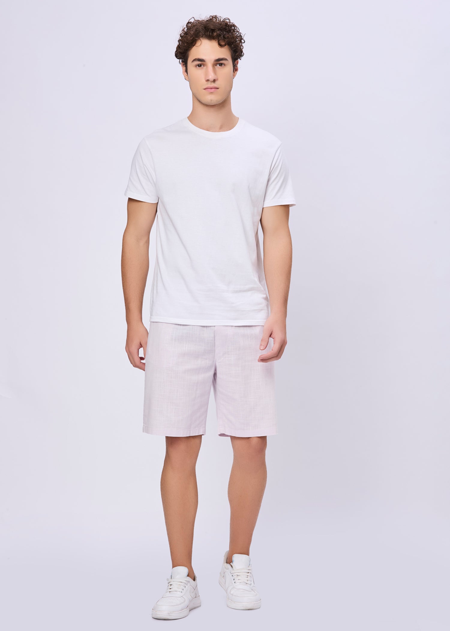 Recall Solid Linen Casual Shorts