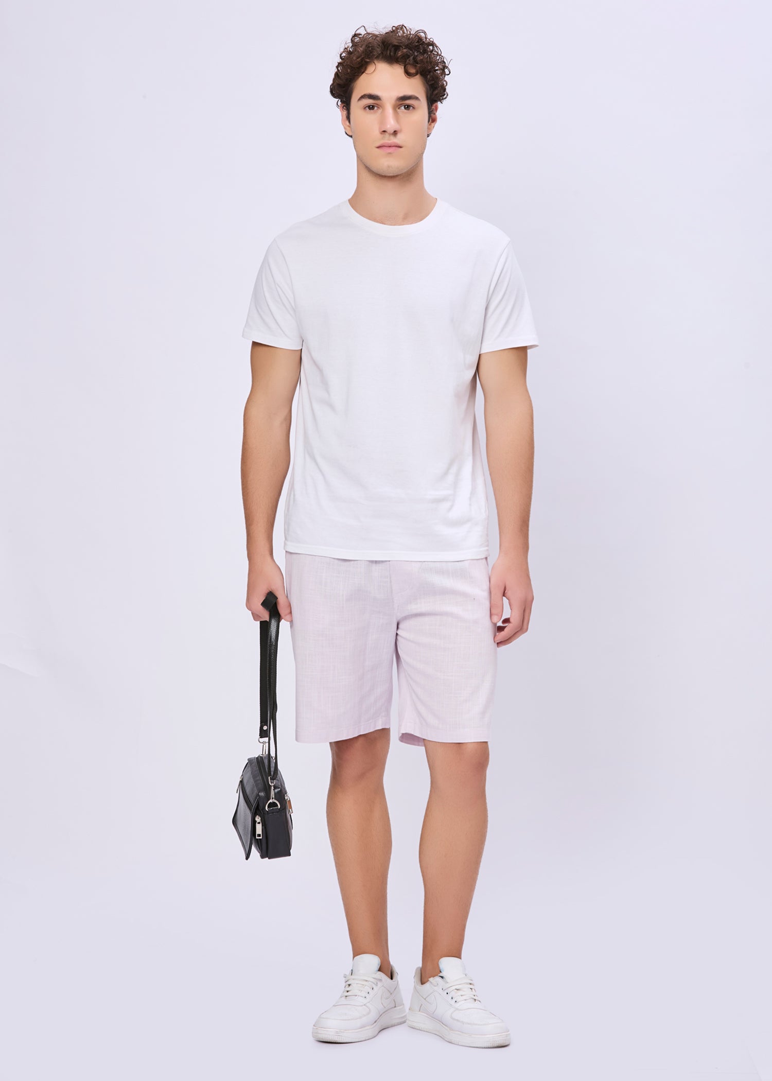 Recall Solid Linen Casual Shorts