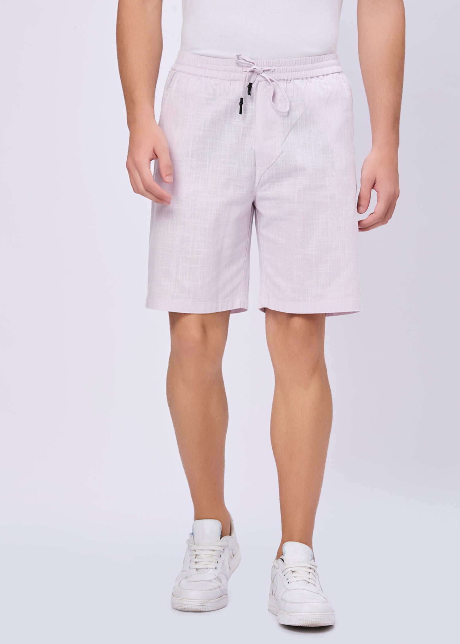 Recall Solid Linen Casual Shorts
