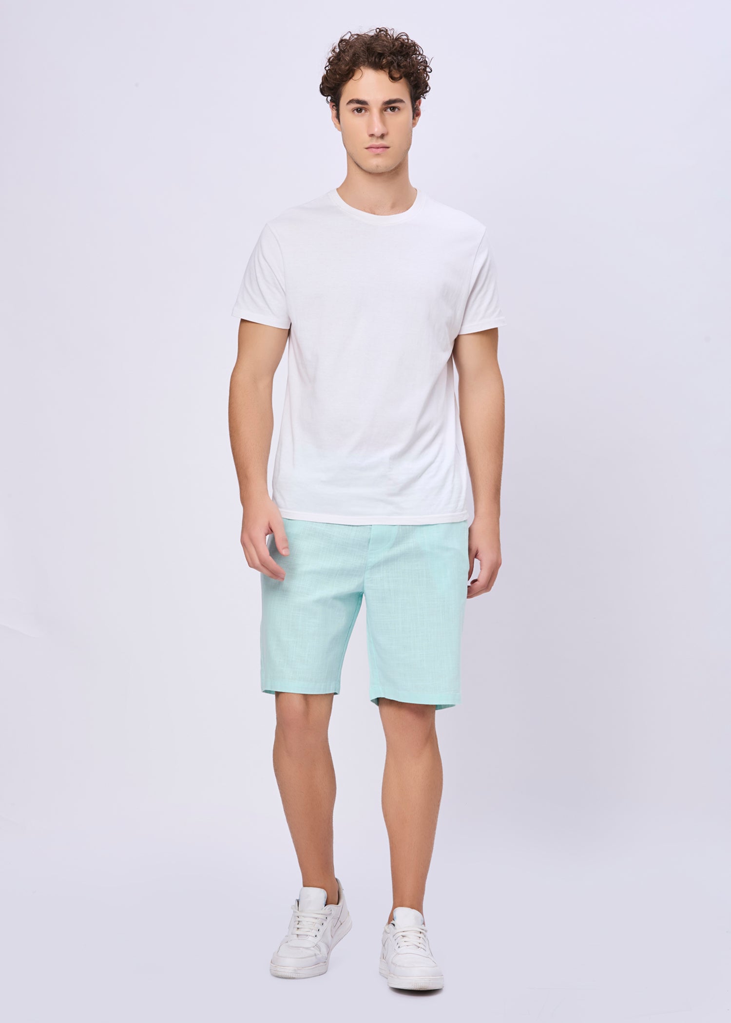 Recall Solid Linen Casual Shorts
