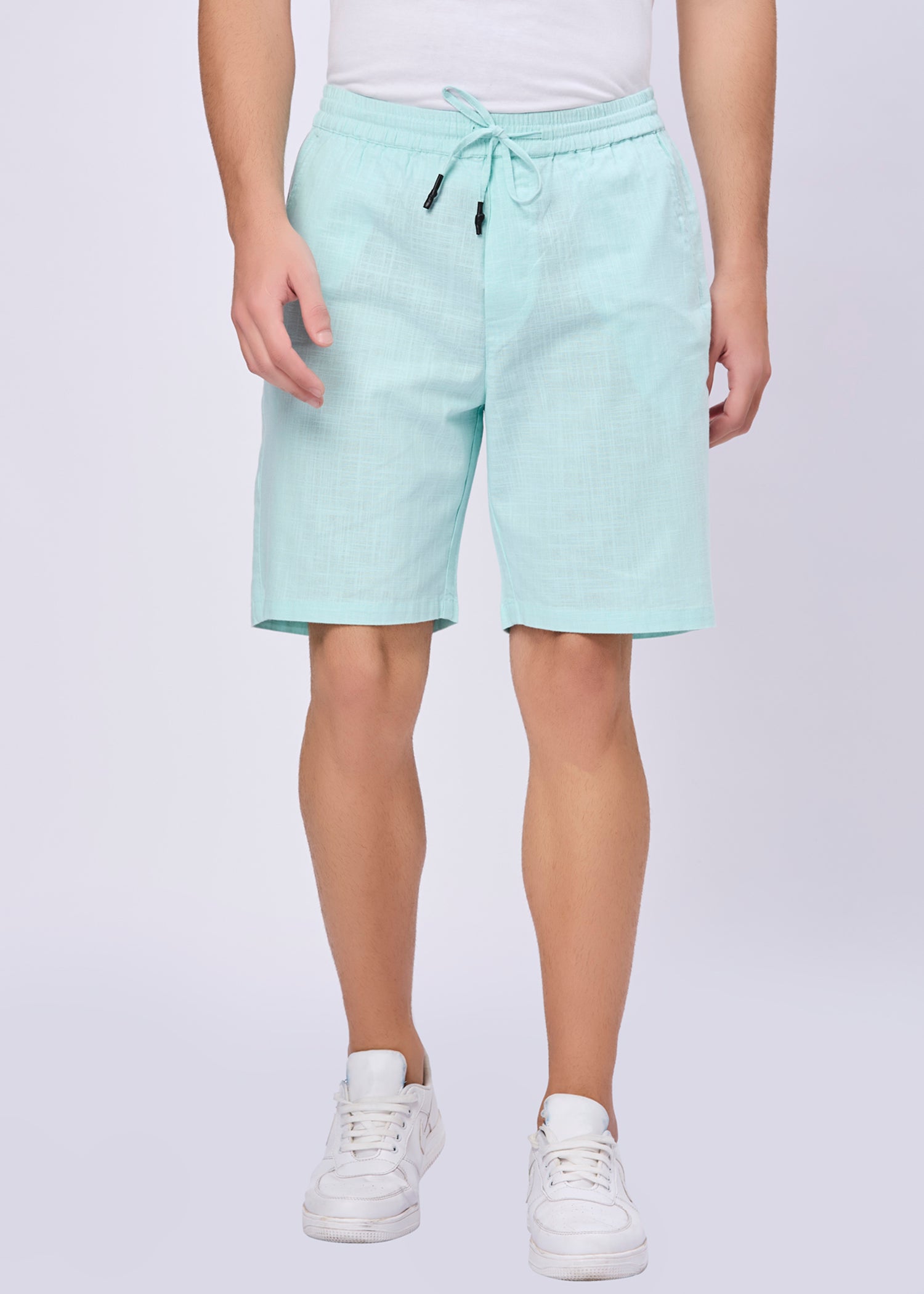 Recall Solid Linen Casual Shorts